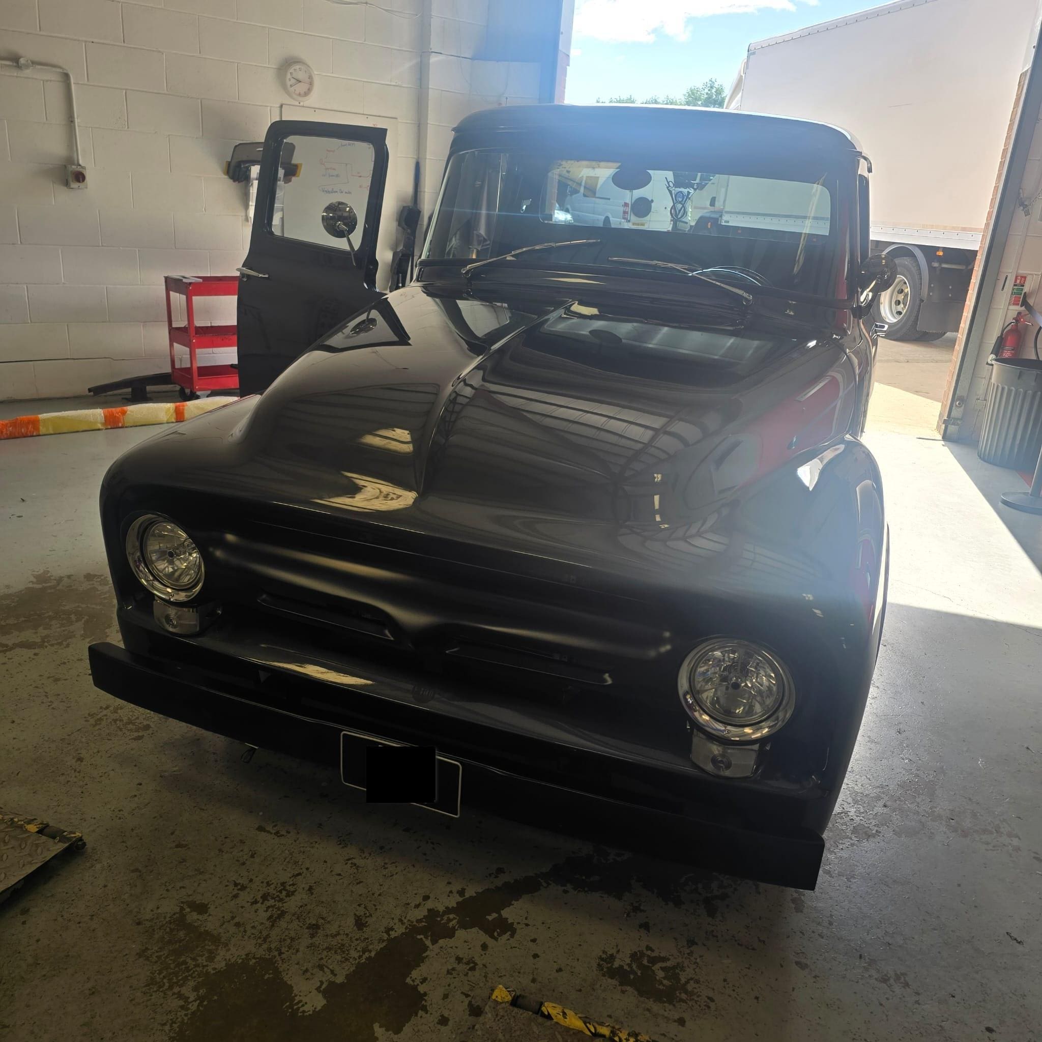 Completed classic truck audio and wiring repair project on a 1959 Ford F1