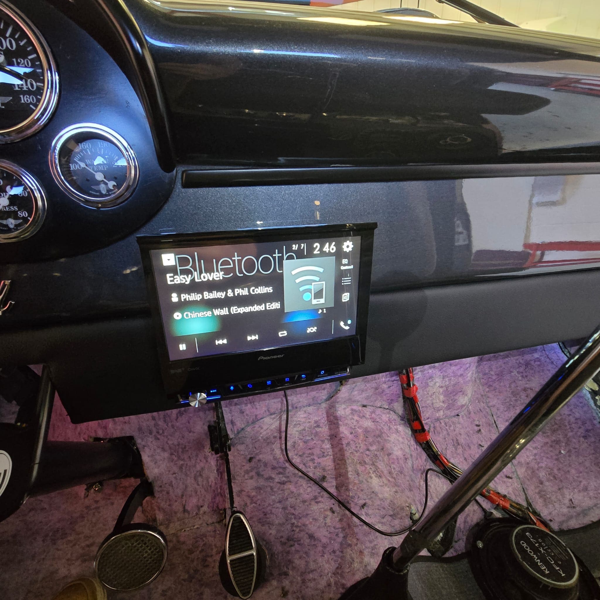 Classic Ford F1 audio upgrade with speaker fitting and connector replacement