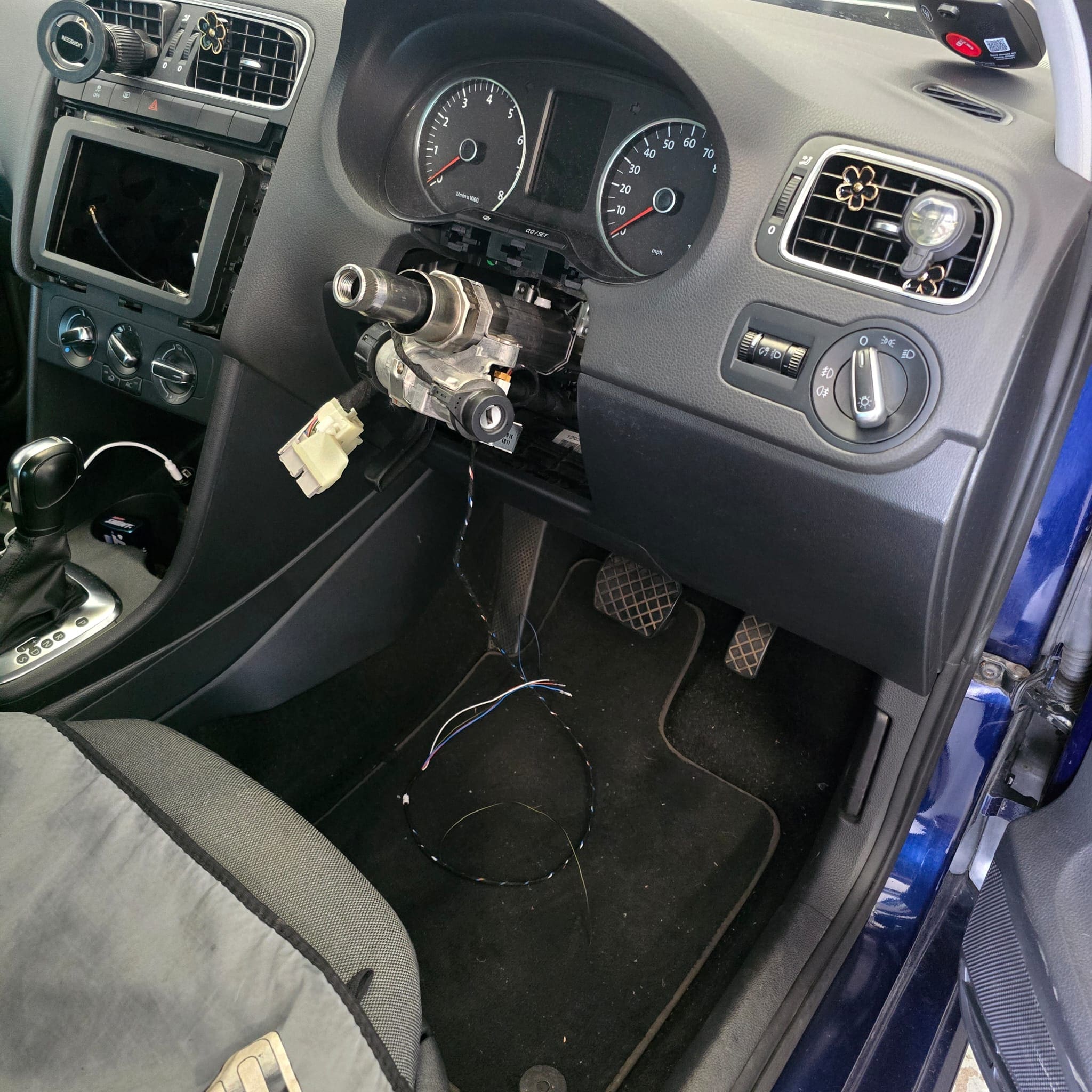 2012 VW Polo in for OEM cruise control retrofit and Pioneer DA77DAB stereo installation