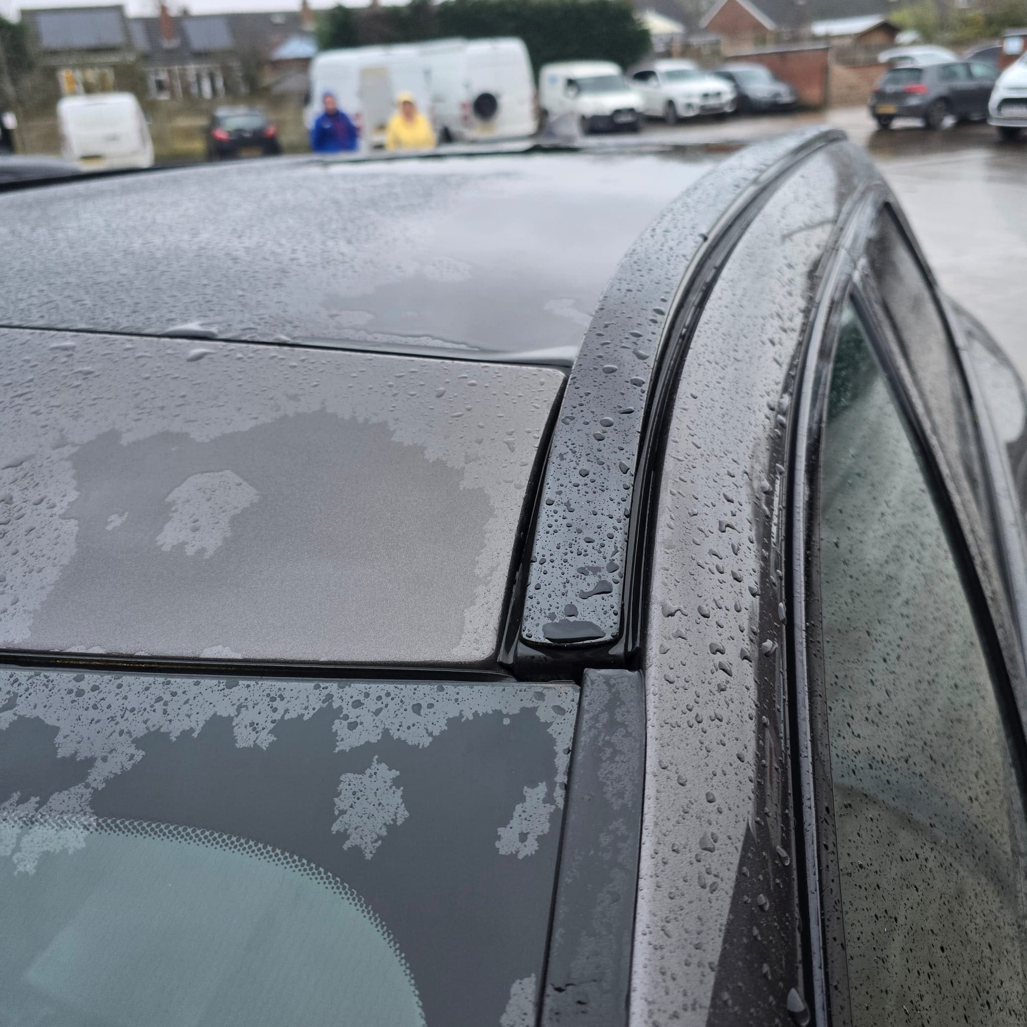 2022 Jaguar F-Pace OEM roof rails installed after roof lining removal