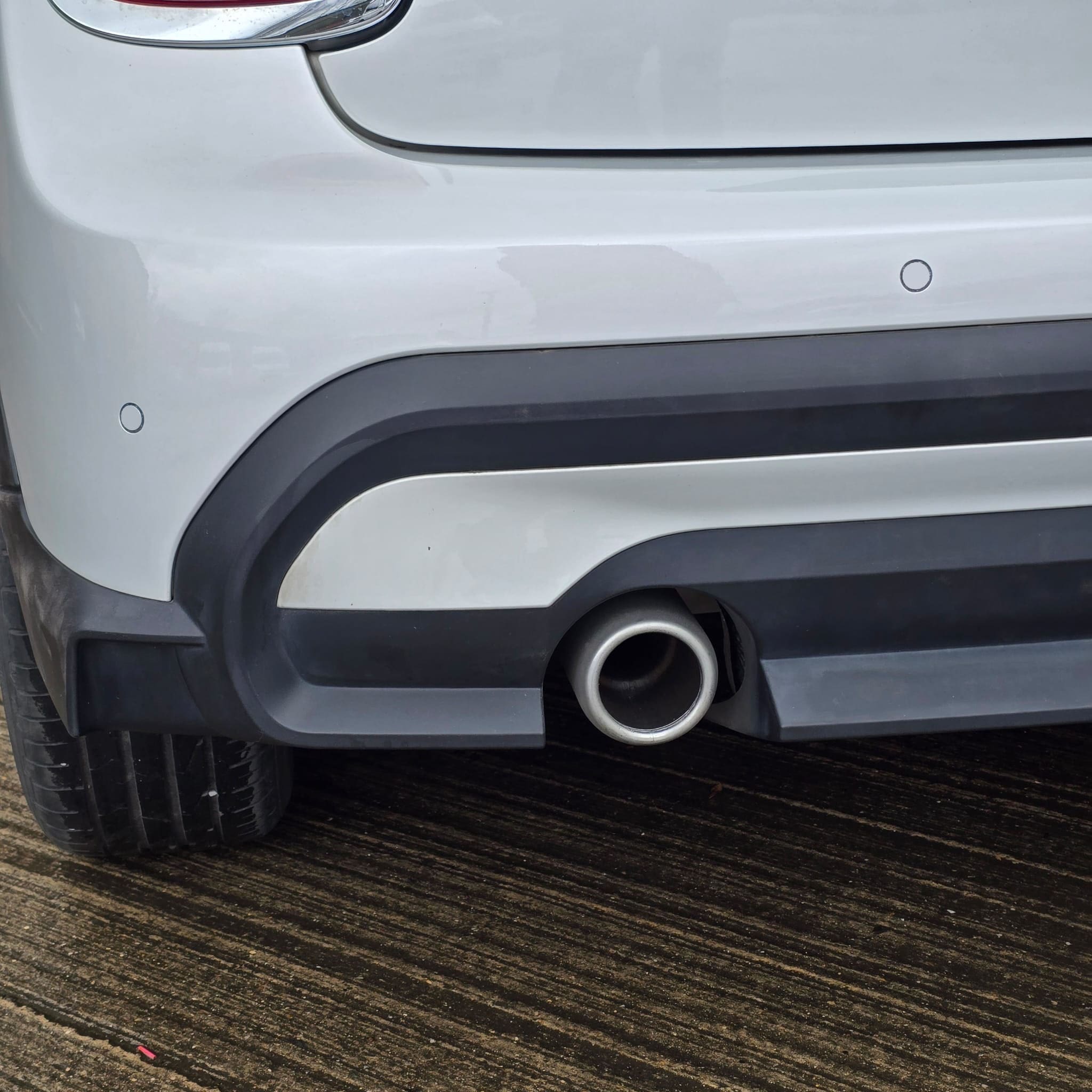 Parking sensors blended into the bumper for an OEM-style finish