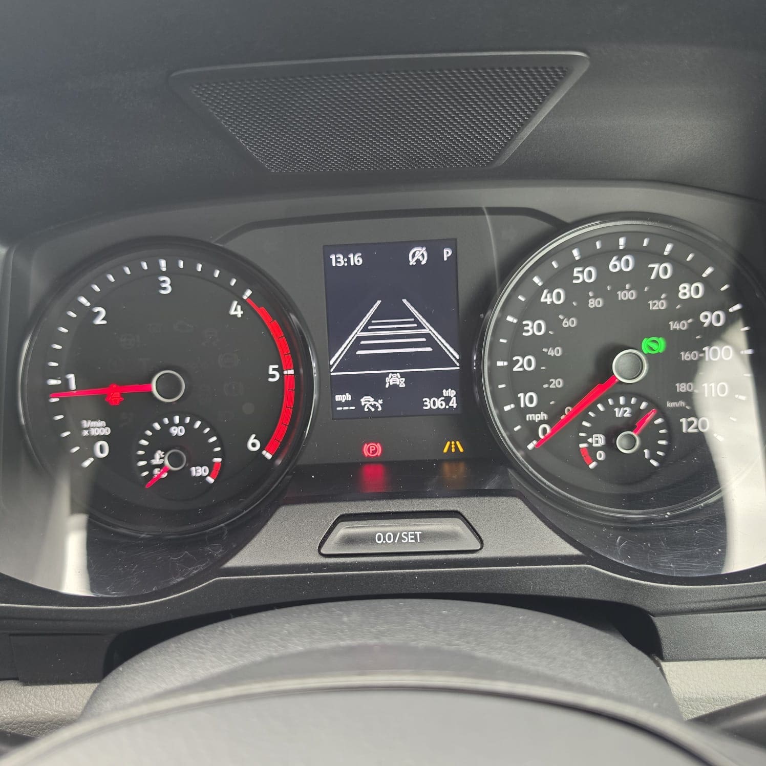 2024 VW Crafter pre-facelift interior after ACC retrofit and steering wheel retrim upgrade