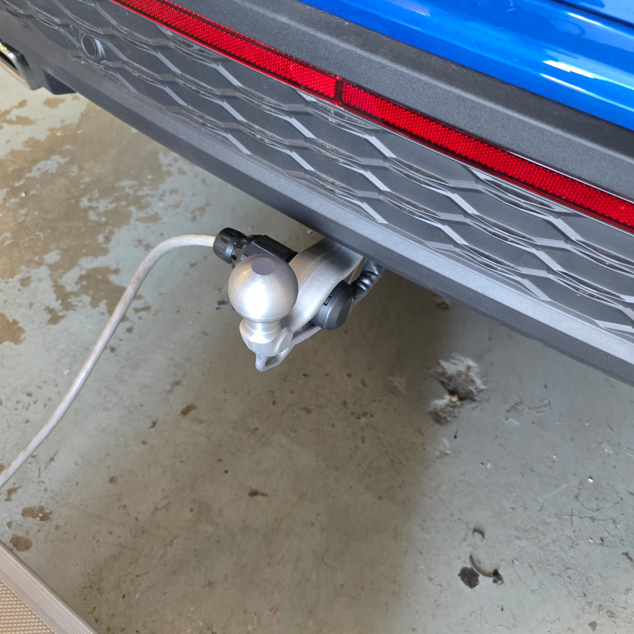 Rear view of 2026 Skoda Kodiaq during genuine retractable towbar retrofit