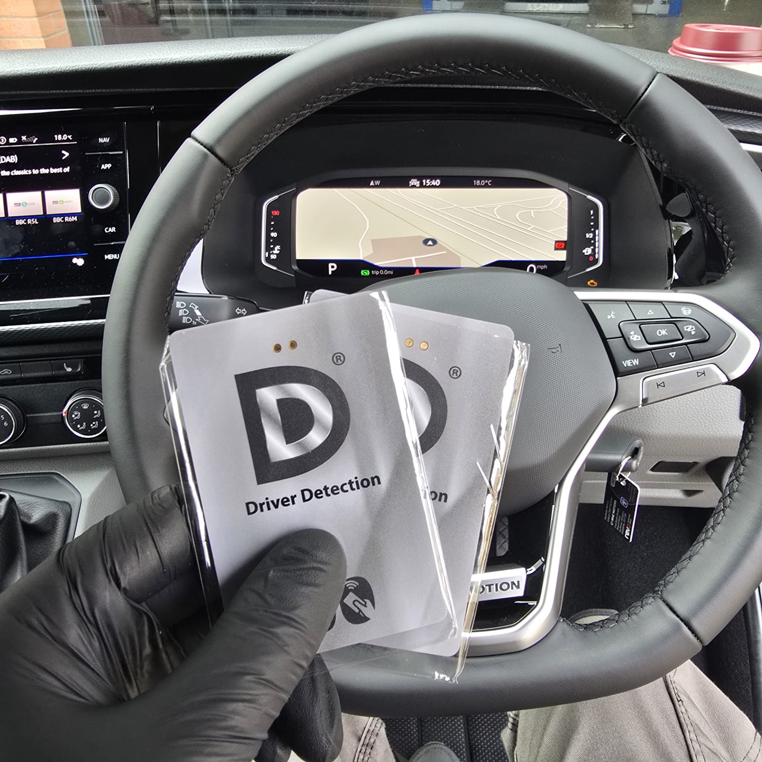 Golf Mk8 heated steering wheel and digital dash installed in VW T6.1