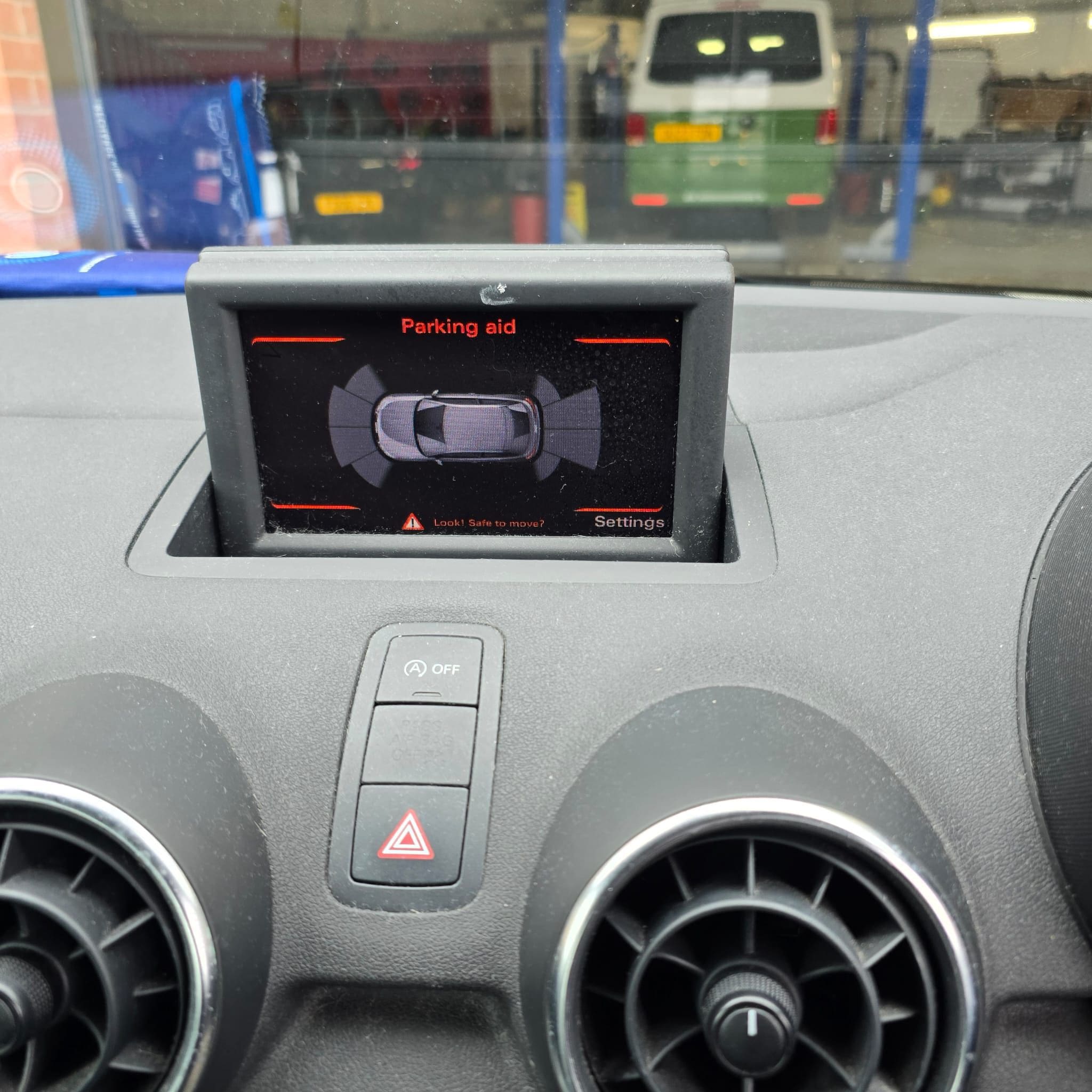 Audi A1 rear bumper sensor positioning completed for an OEM-style finish