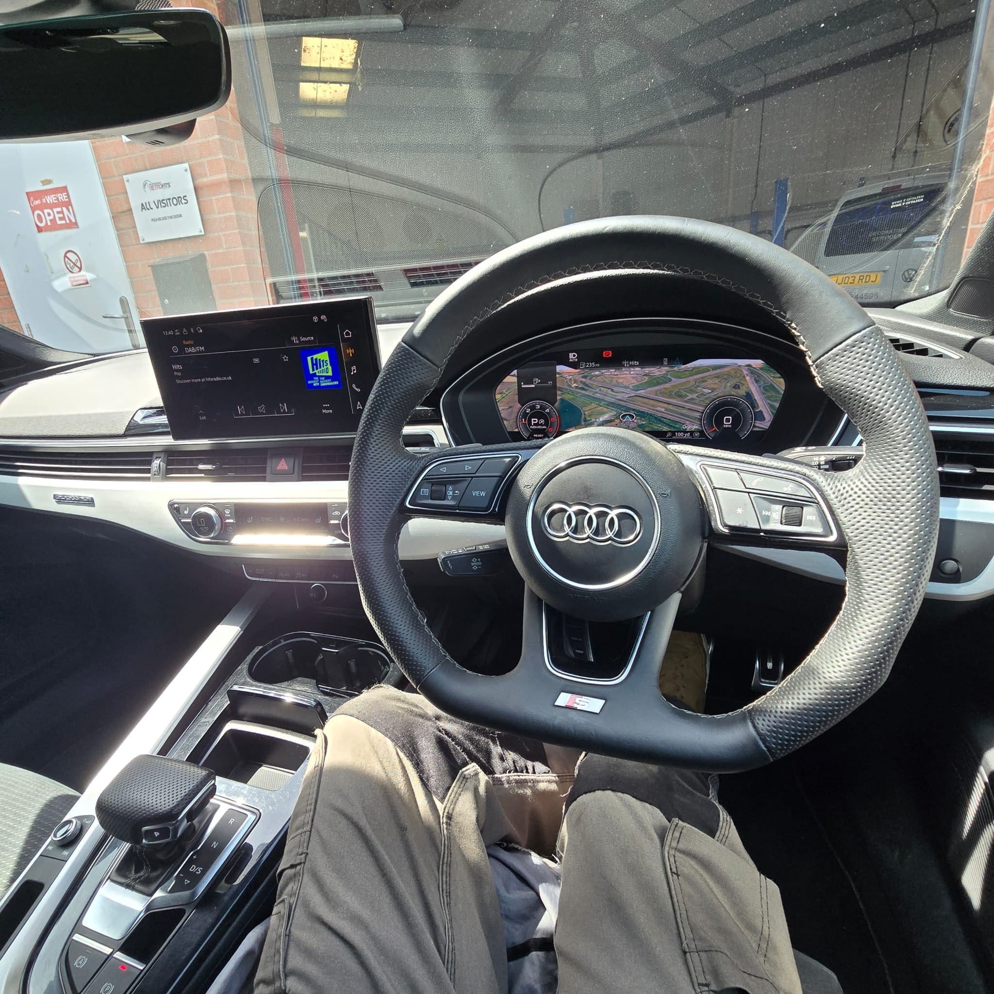 Audi A5 driver view after completing the steering wheel swap to a DSG flat bottom wheel