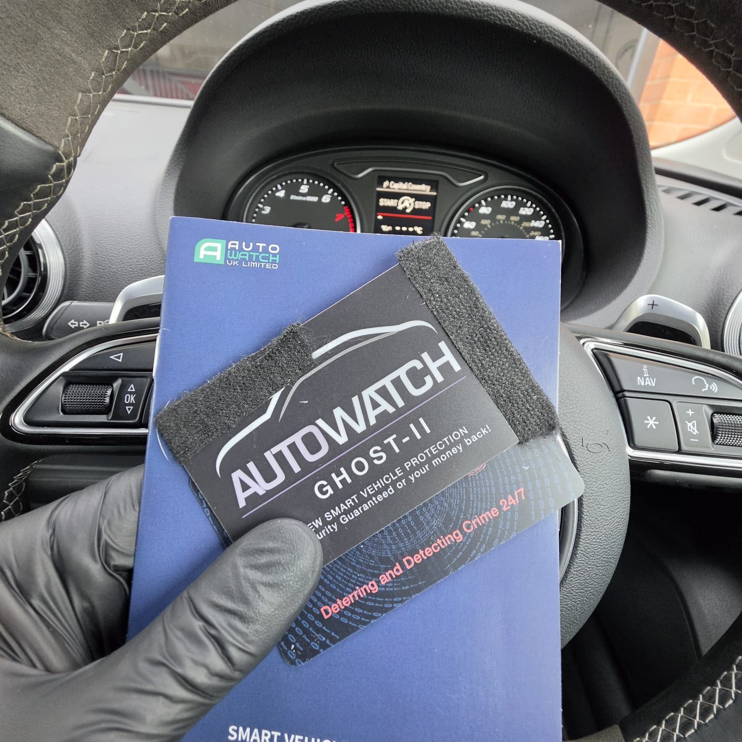 Blue Audi RS3 8V after Ghost immobiliser security upgrade