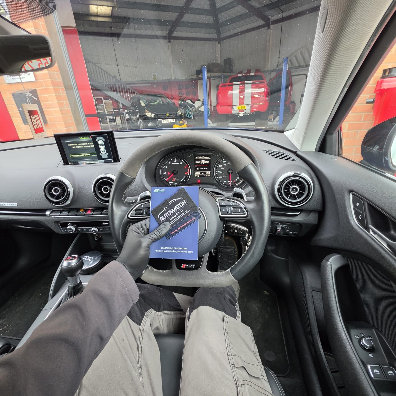 Completed Ghost immobiliser install on blue Audi RS3 8V