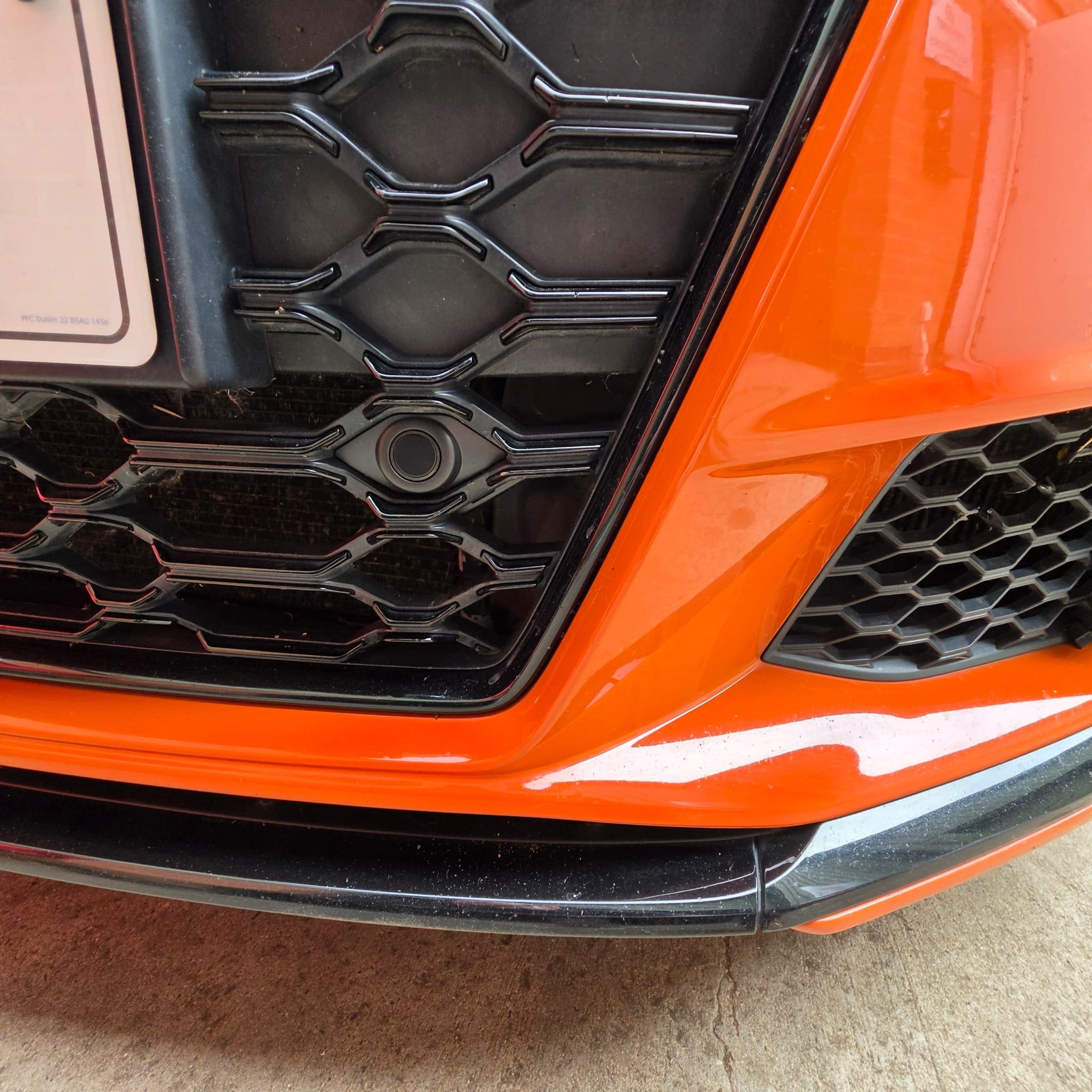 Audi TTS Mk3 in for front parking sensor retrofit with Virtual Cockpit display integration