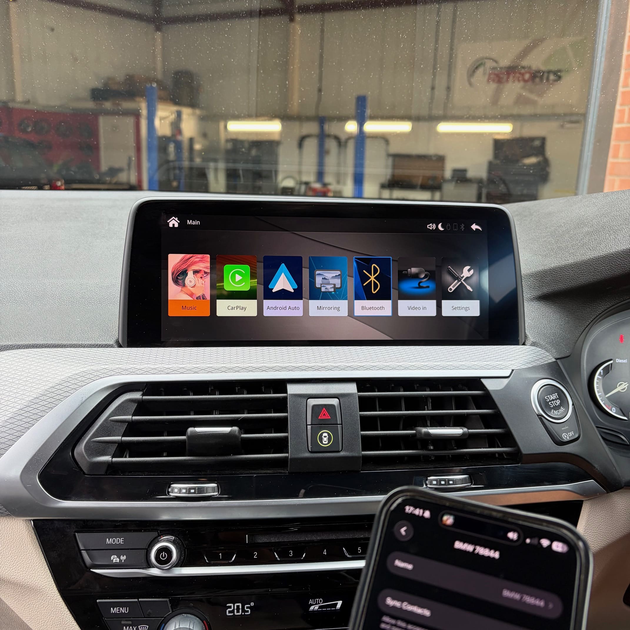 BMW X3 multimedia upgrade fitted with wireless phone connectivity solution