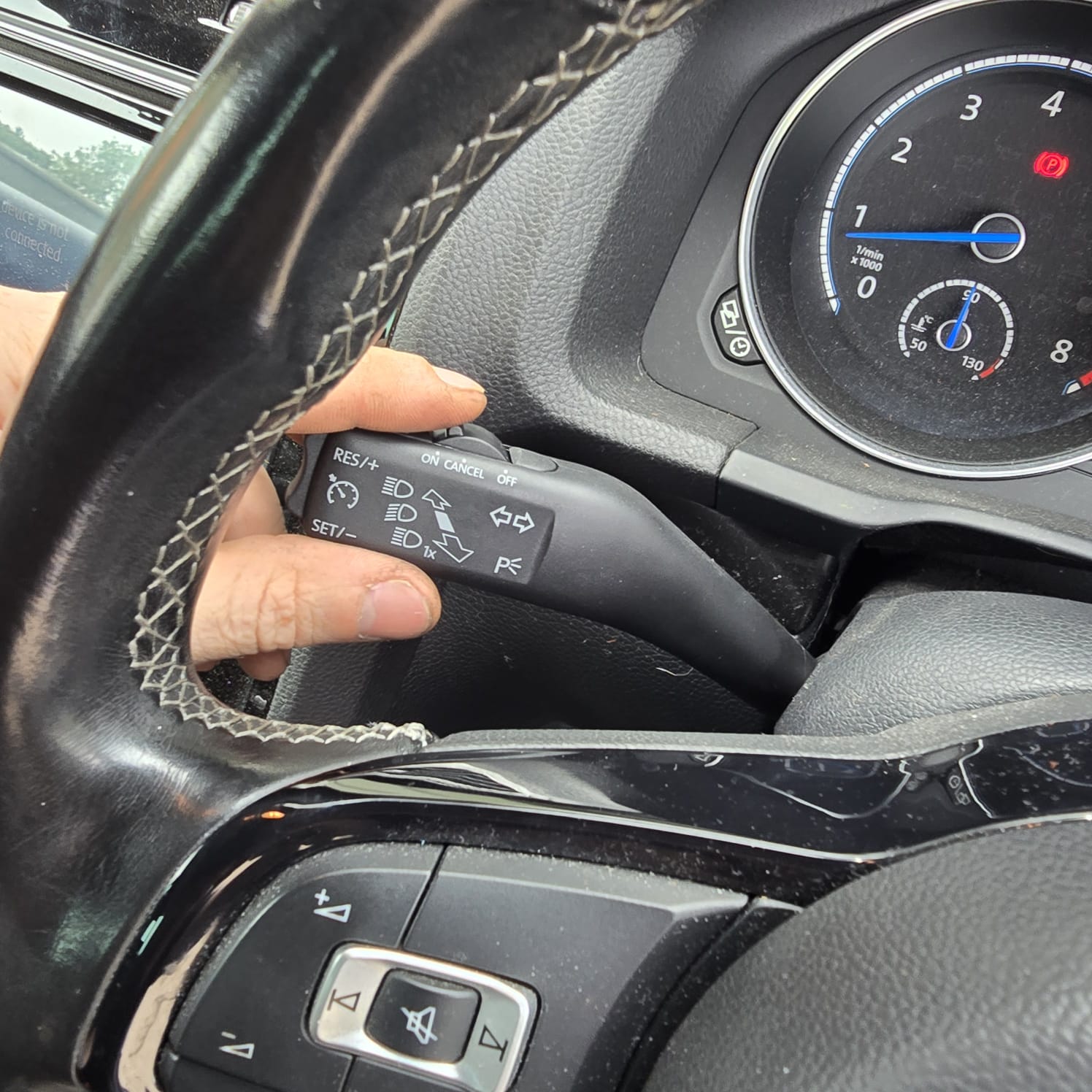 OEM cruise control stalk fitting in Scirocco