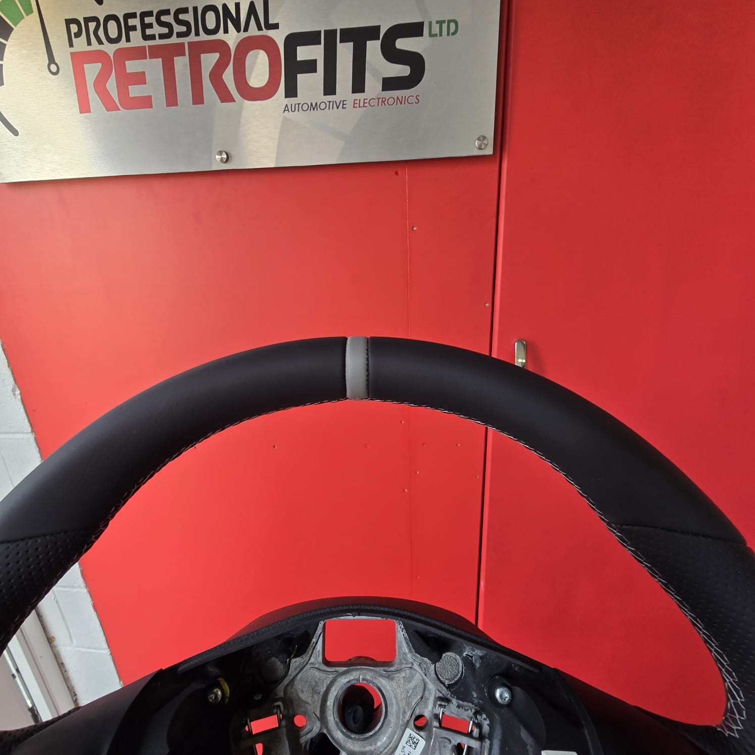 VW T5.1 Leather Steering Wheel Grey Stitching