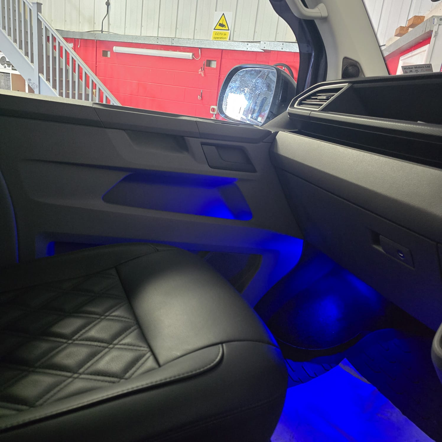 VW Transporter OEM interior blue mood lighting upgrade