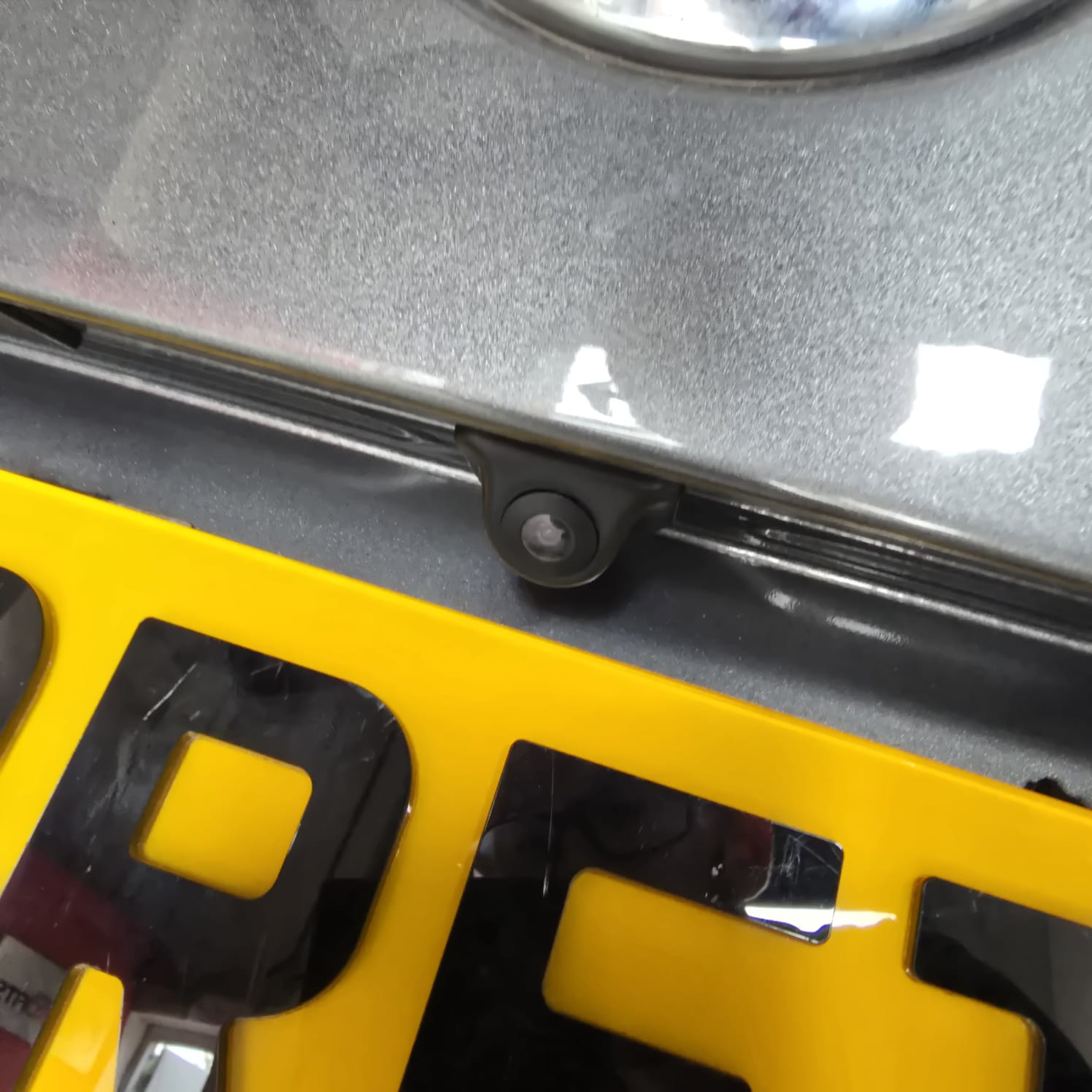 VW T6.1 rear camera integration close-up
