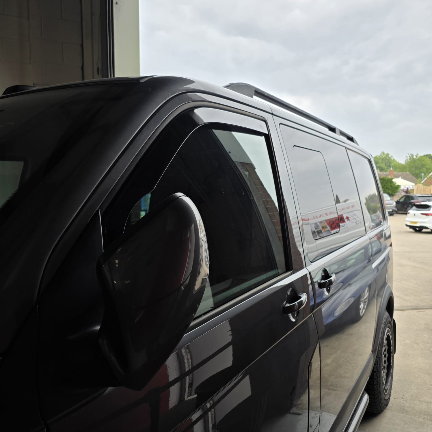 VW T6.1 Kombi wind deflectors fitted for cleaner styling and reduced wind noise