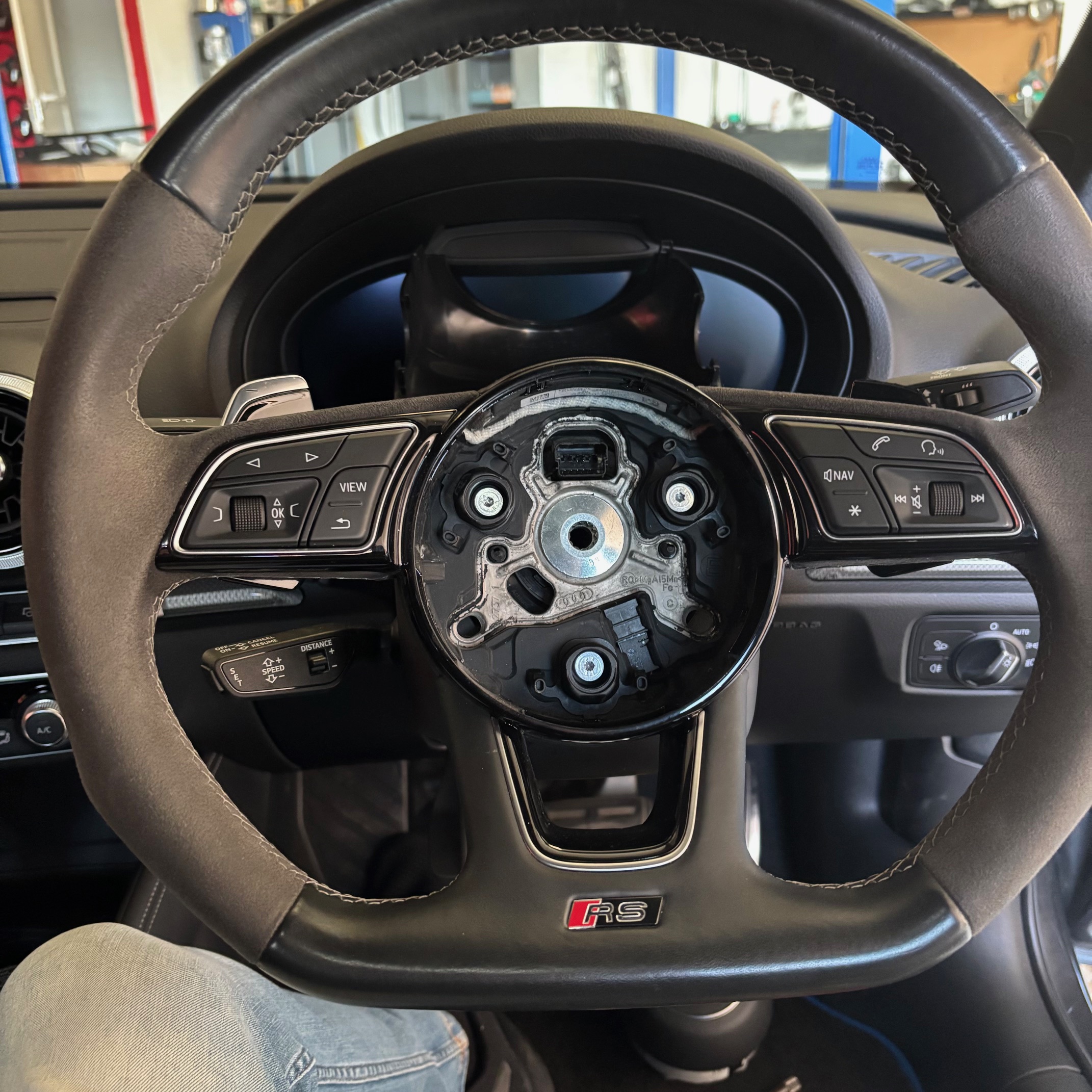 Audi RS3 DSG paddle replacement in progress