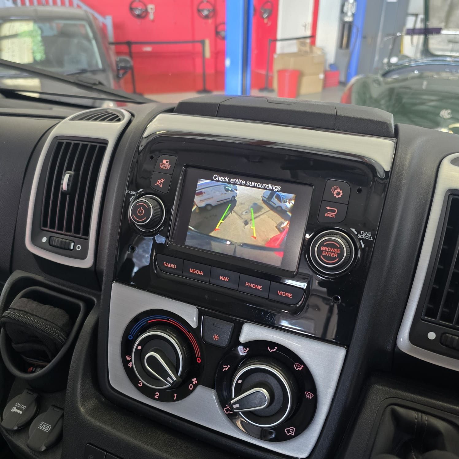 Kenwood Head Unit Installed in Fiat Ducato
