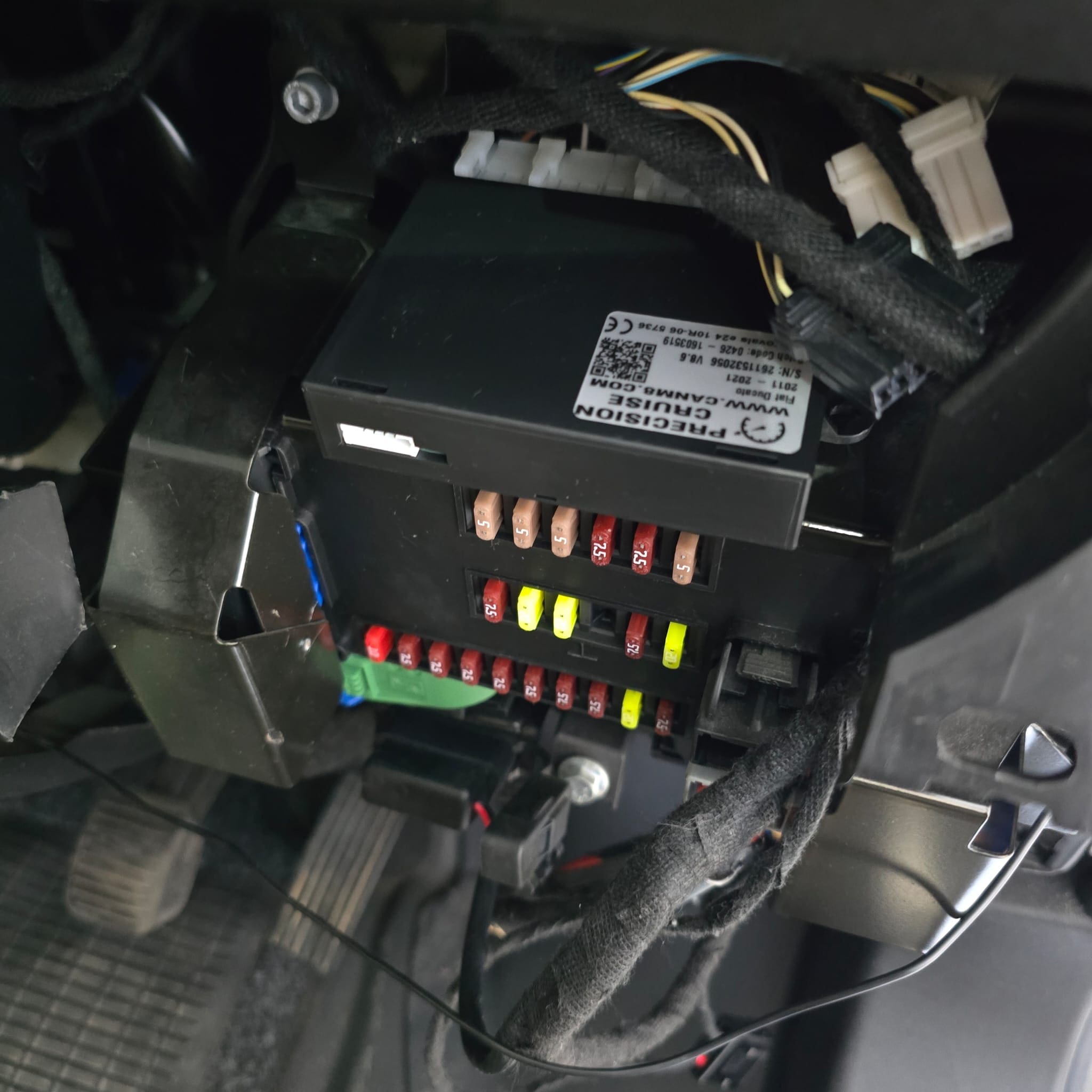 Cruise control retrofit being fitted on a Fiat Ducato motorhome