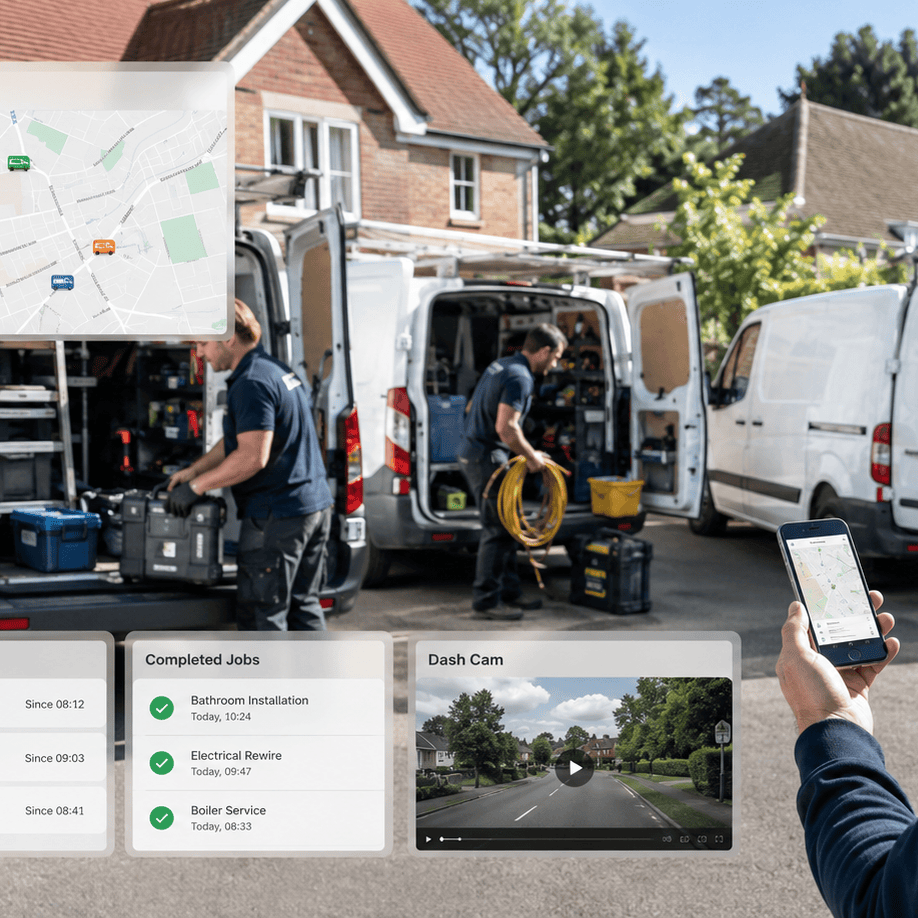 4G dash cam and live GPS tracking fitted to working fleet vehicles
