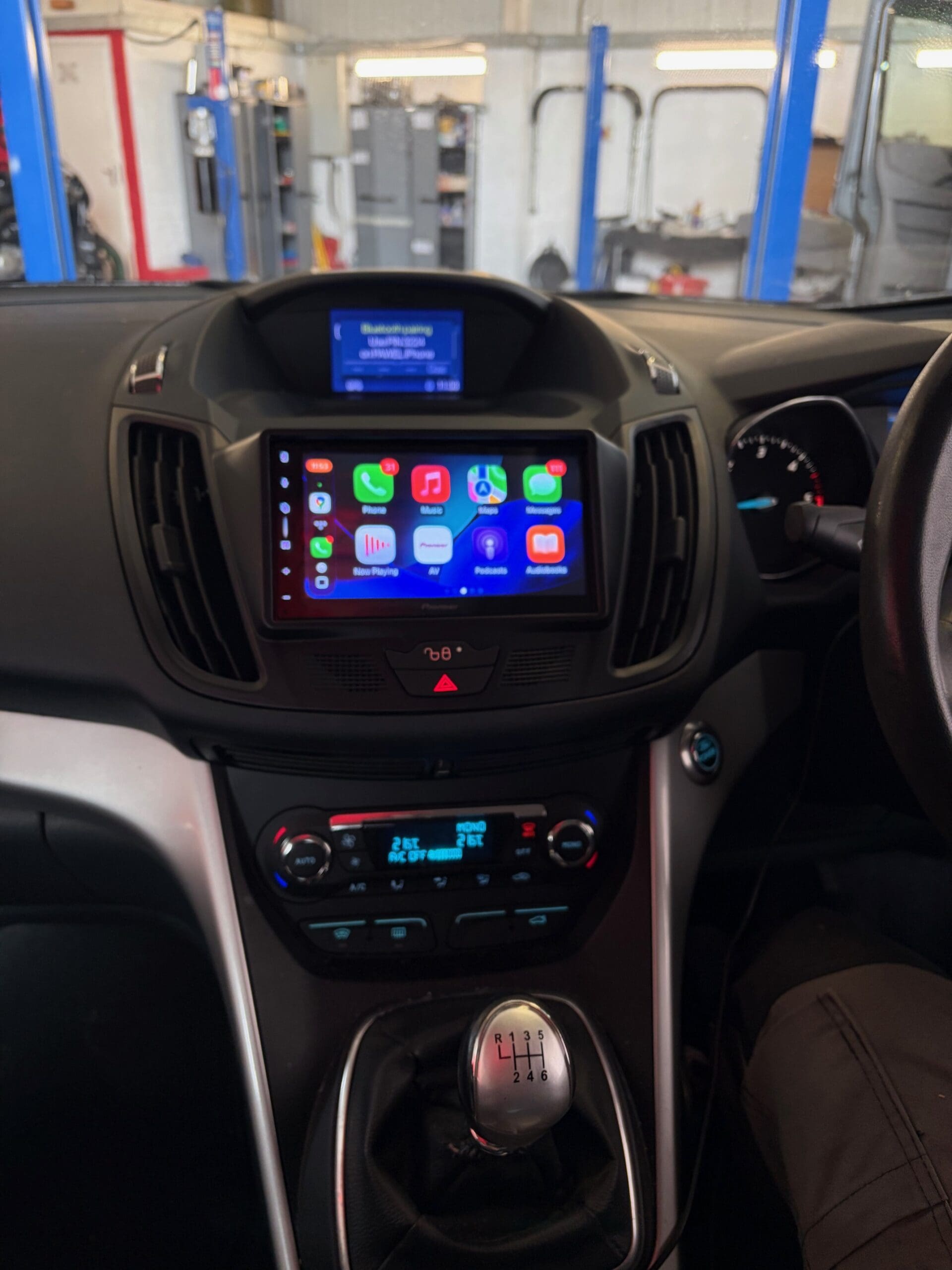 Ford C-Max interior view highlighting the Pioneer double din stereo upgrade