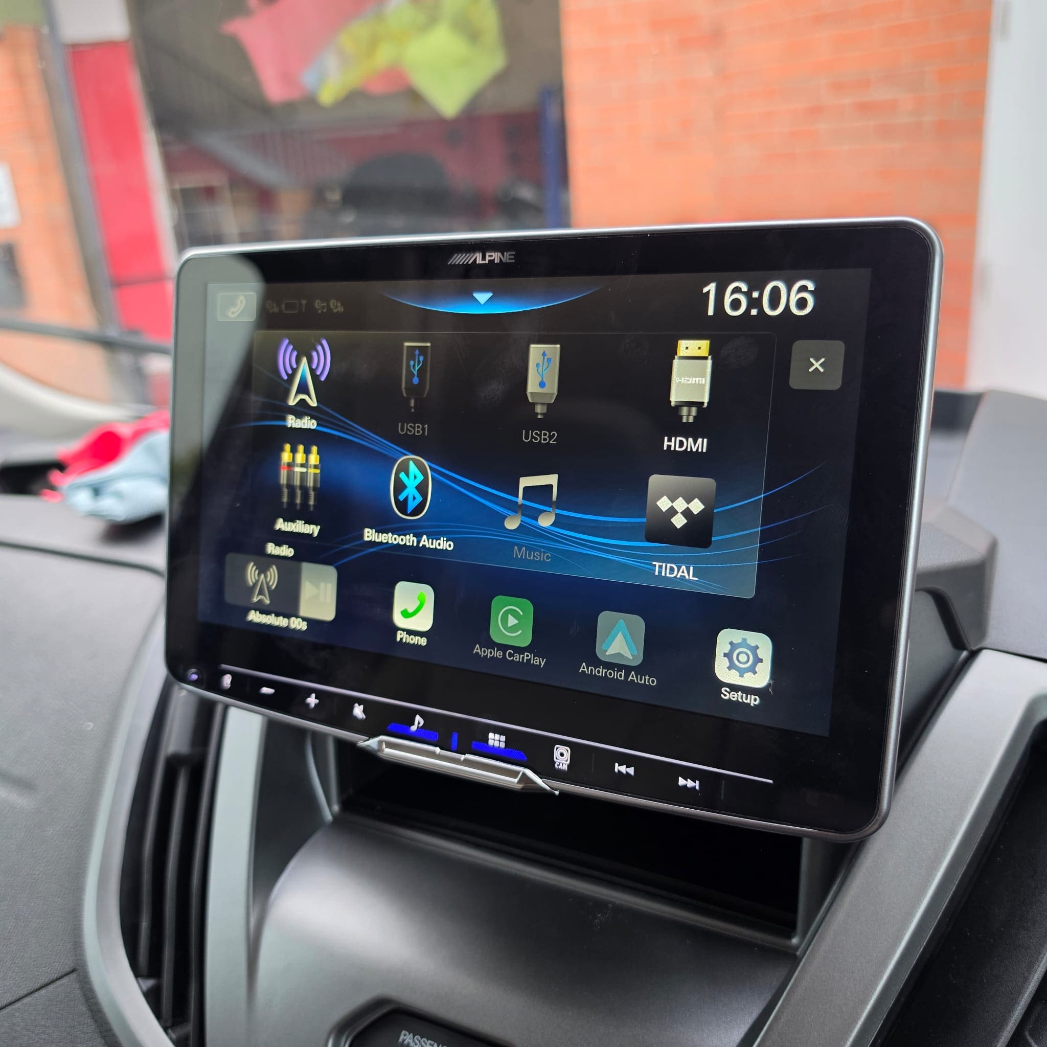 2024 Ford Transit camper dashboard after Alpine Halo 9 stereo installation