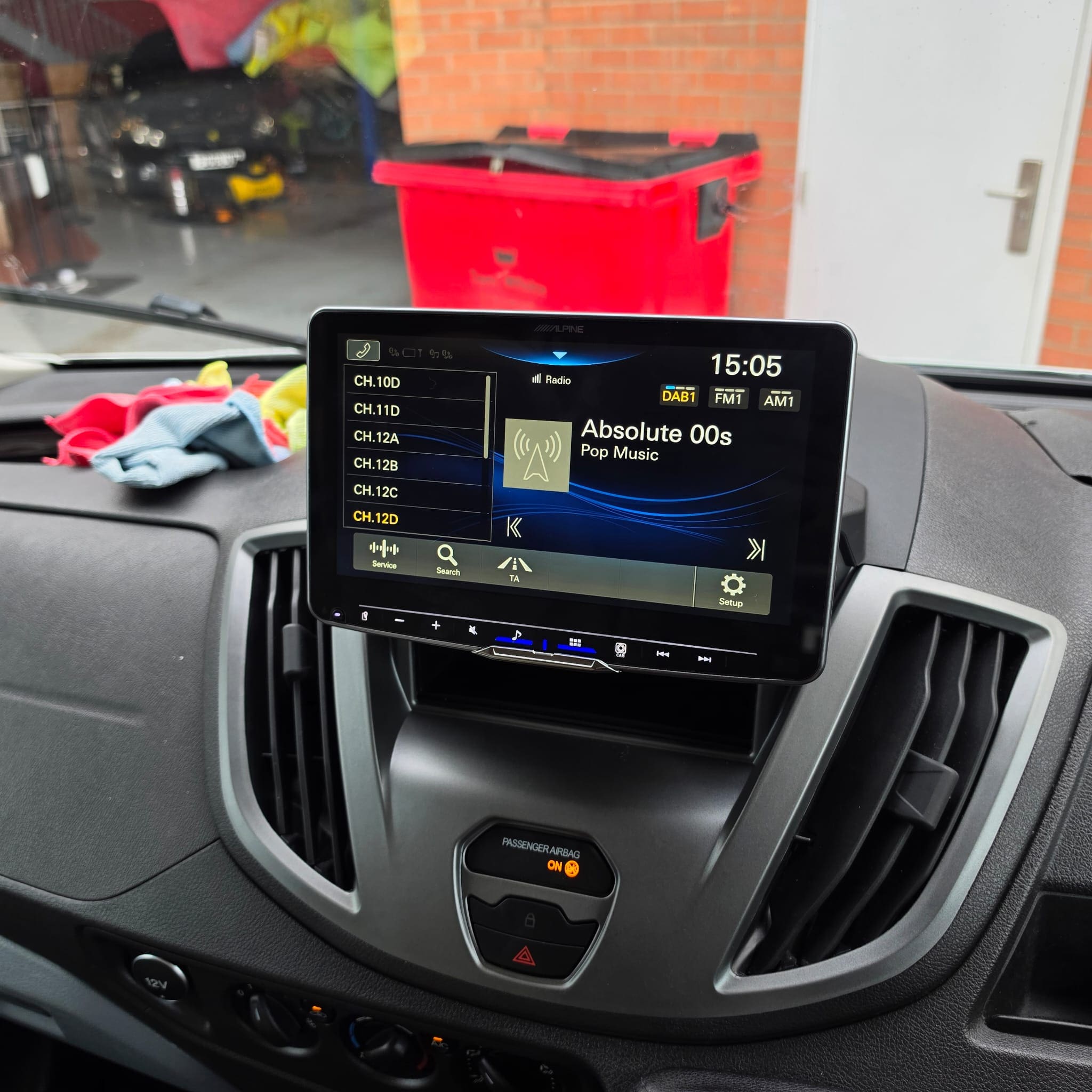 Front door speaker upgrade in a 2024 Ford Transit camper with FeeLart speakers installed