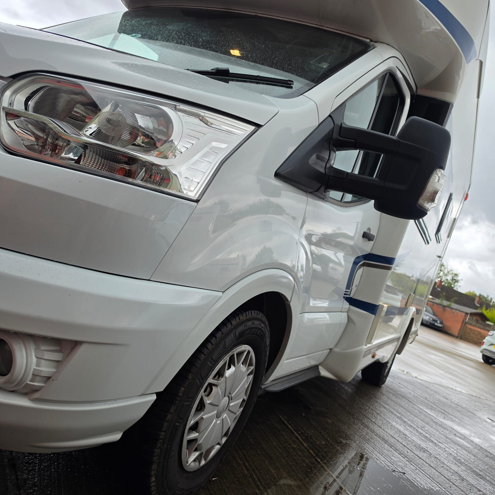 Completed Ford Transit camper audio retrofit with Alpine Halo 9 and upgraded front speakers