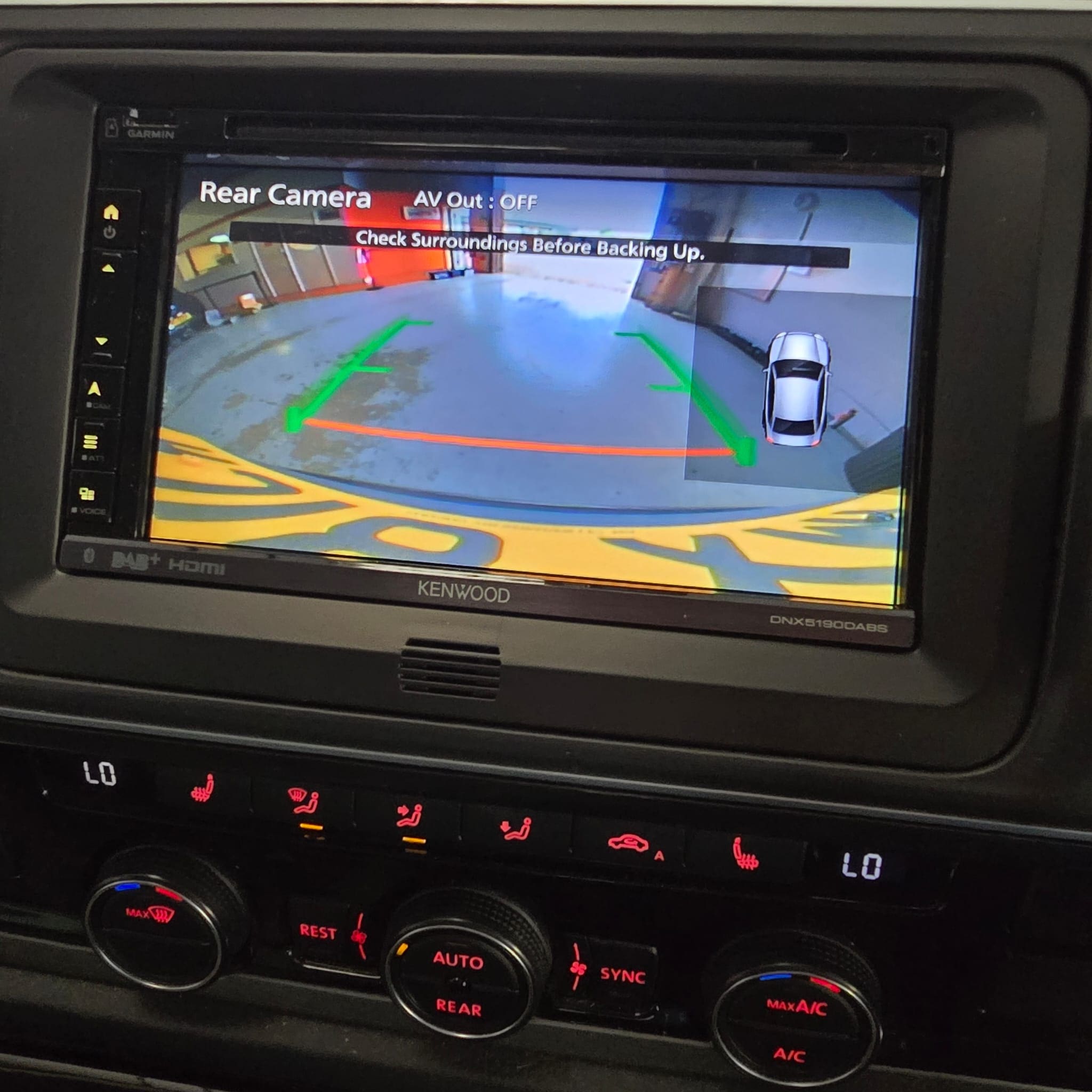 Kenwood DNX5190DABS navigation screen operating after installation in a VW Transporter T6