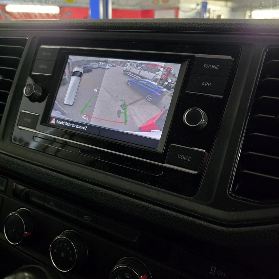 March only VW Crafter OEM rear view camera retrofit integrated in rear brake light supplied and fitted