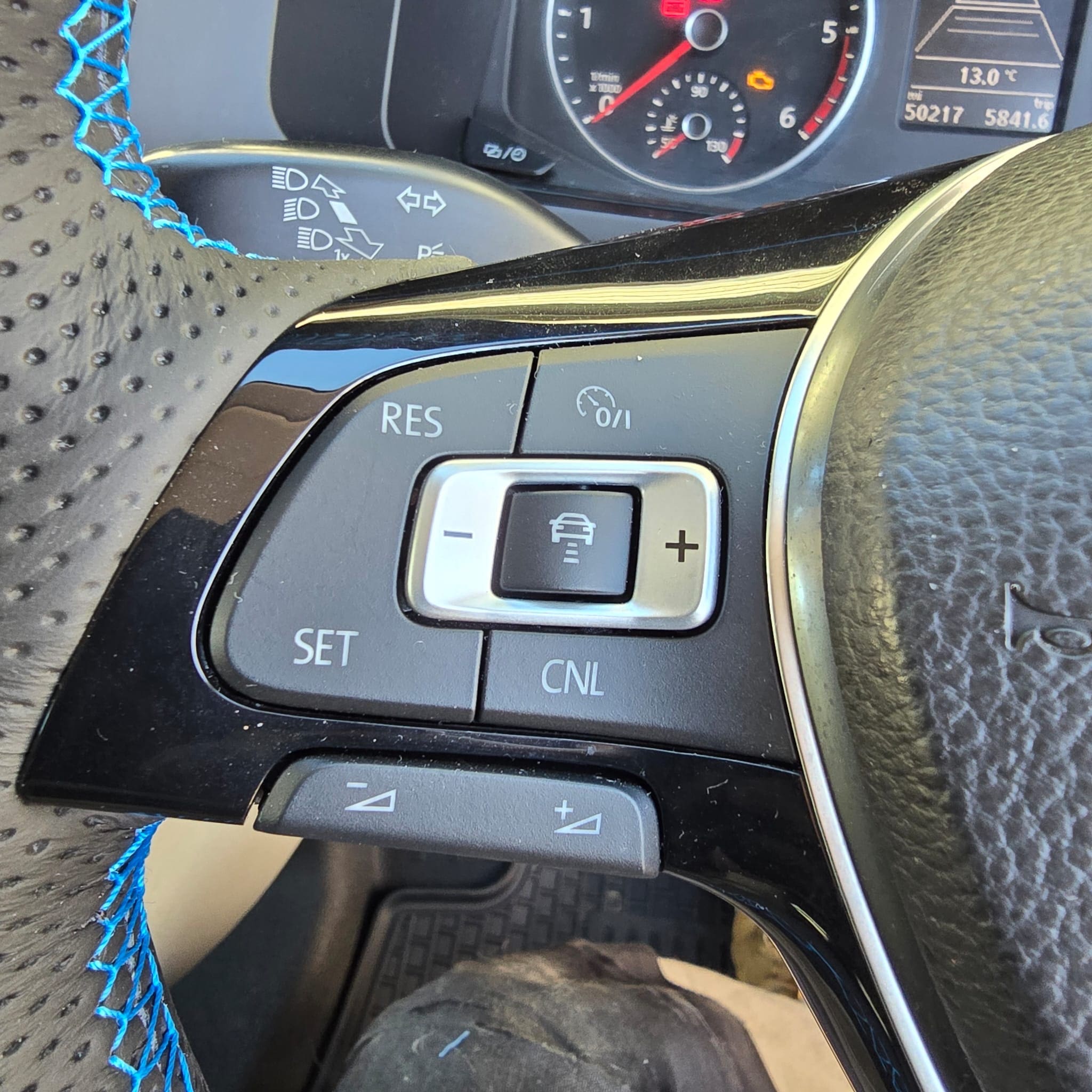 Reflex Silver VW Transporter with blue graphics after coding work was completed