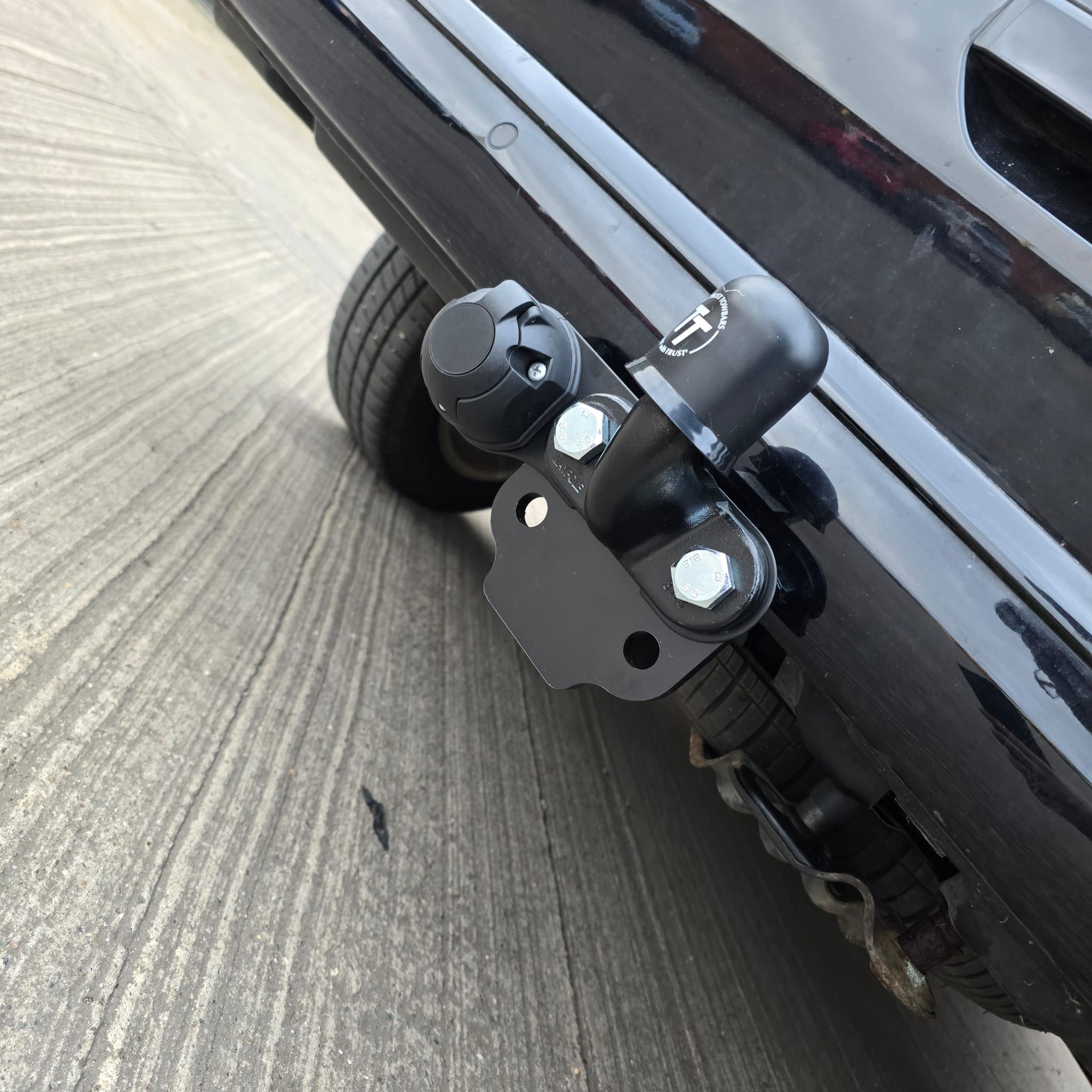 Rear view of the vehicle after towbar fitment with a tidy, integrated finish