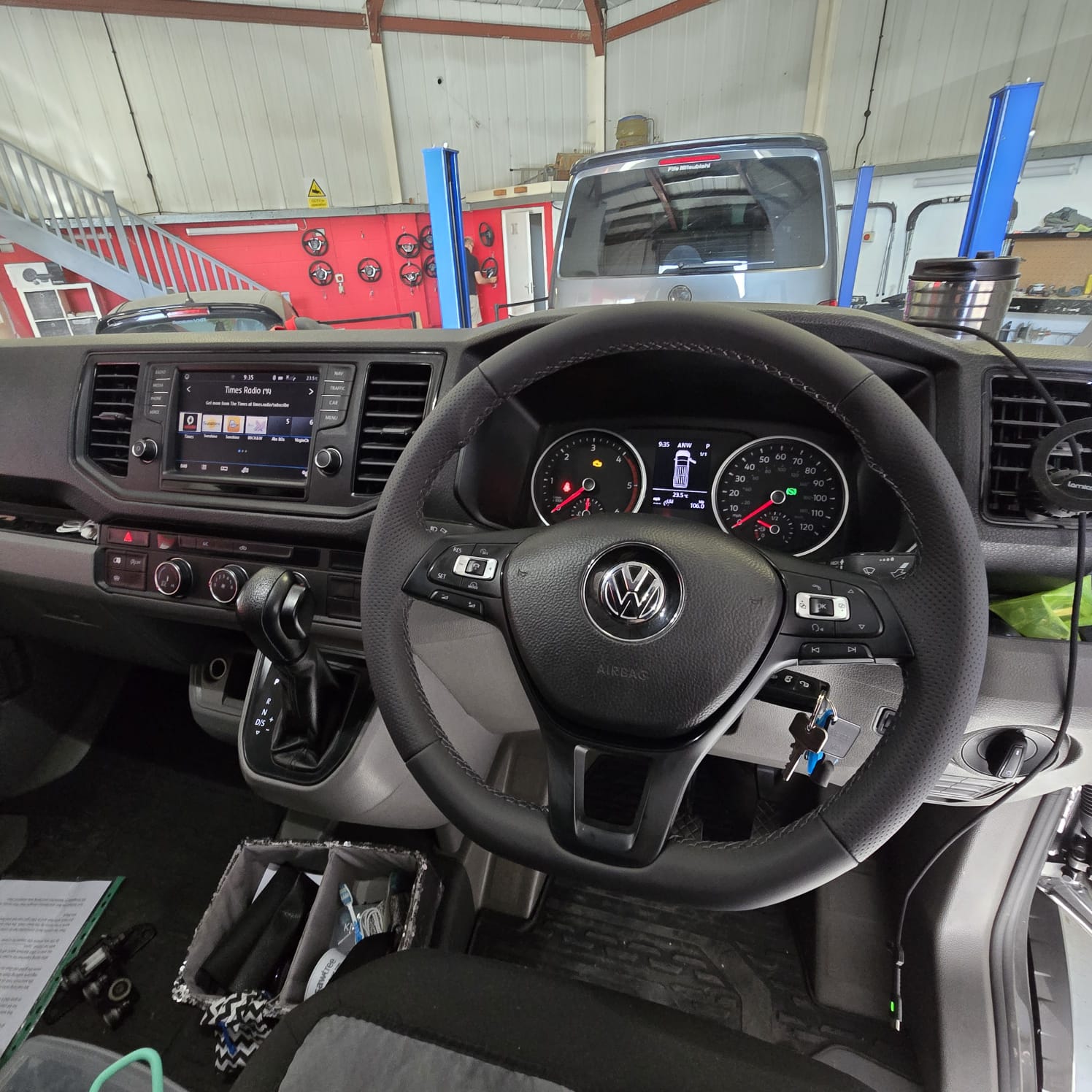 VW Crafter steering wheel retrim expert installation