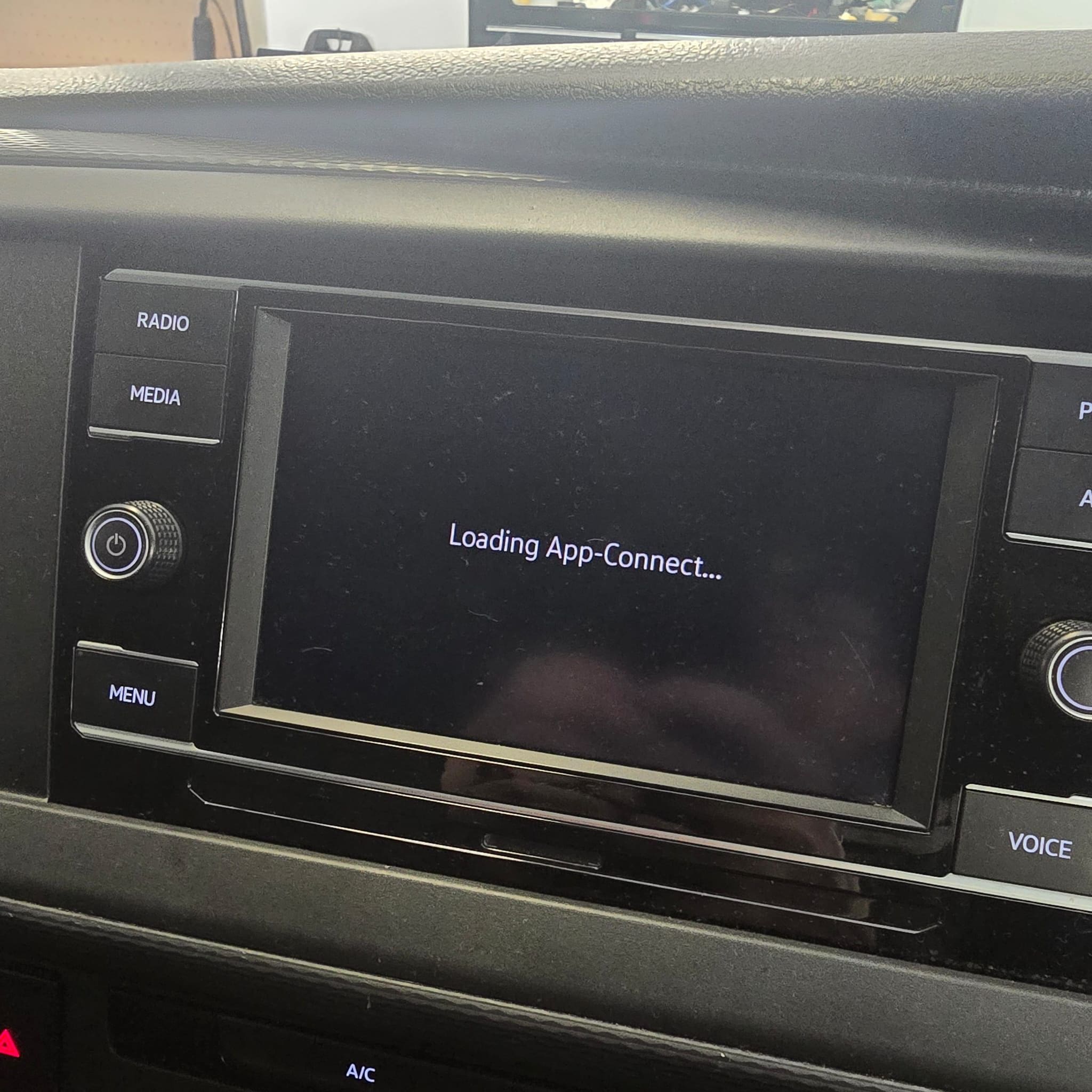 VW T6.1 infotainment display showing restored App-Connect option after activation