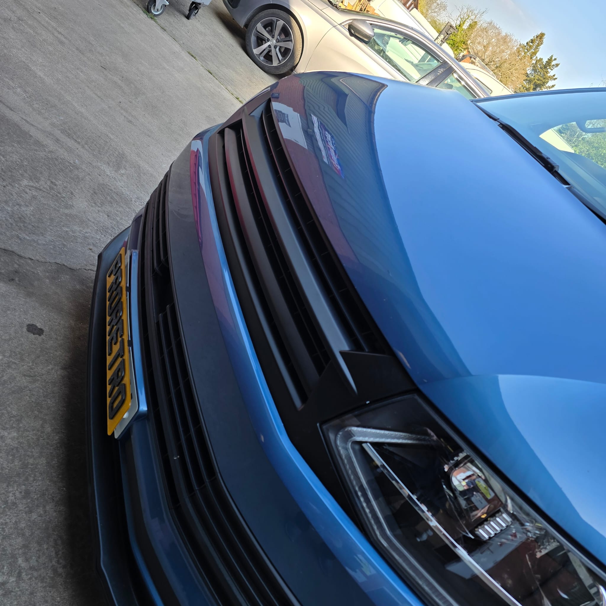 Close-up of VW T6 LED headlights