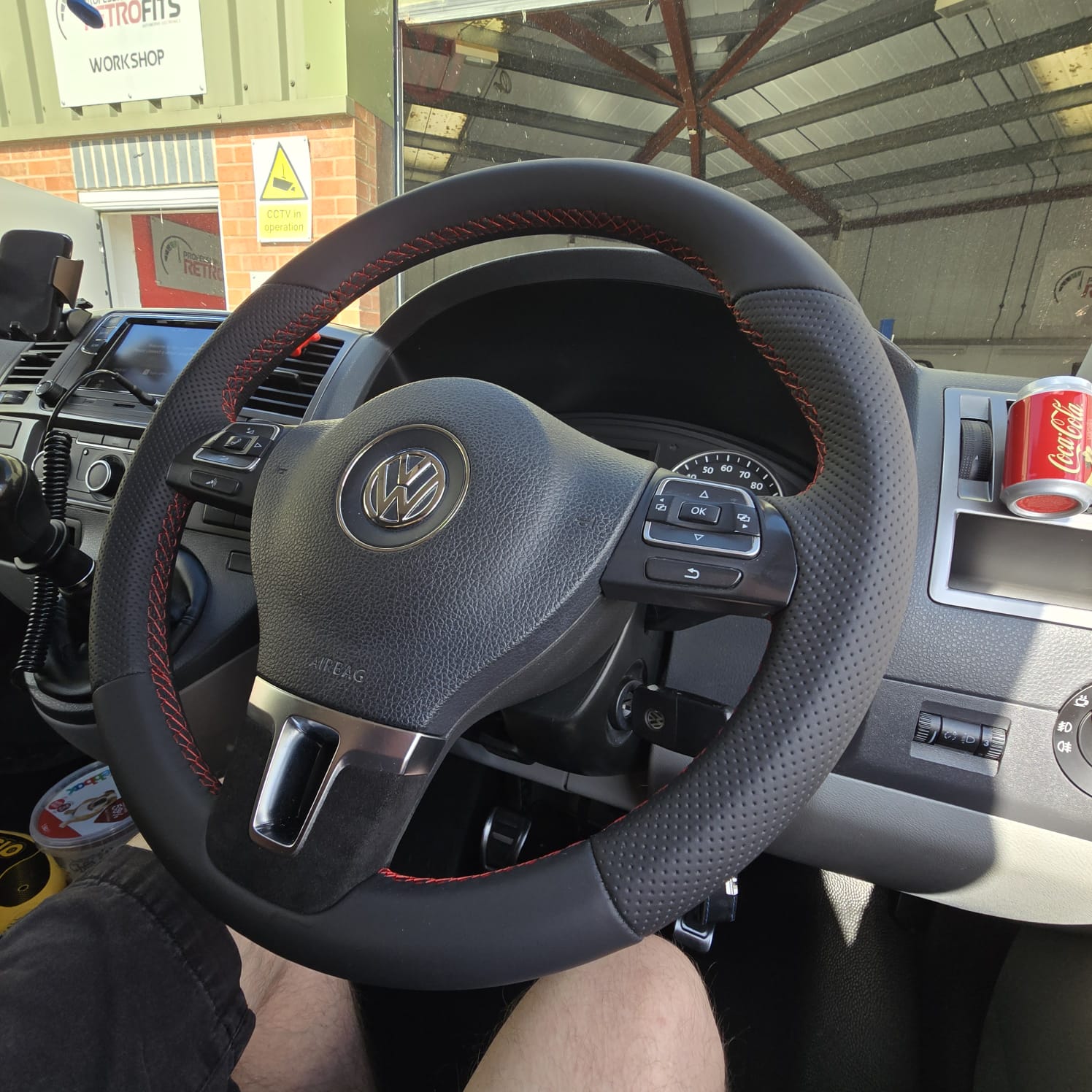 Custom steering wheel for VW T5.1 hand-built in UK