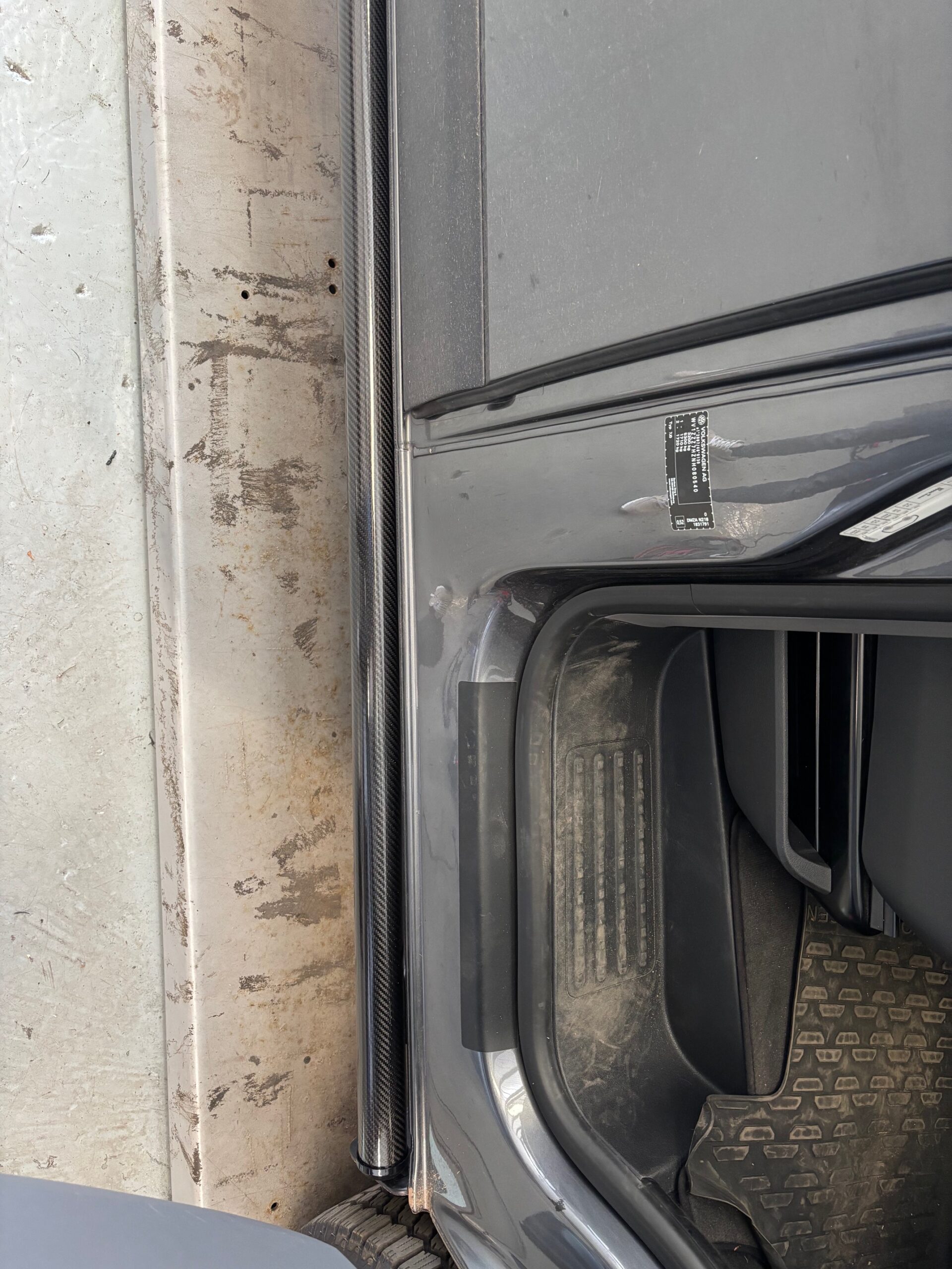 VW Transporter carbon fibre sidebars installation