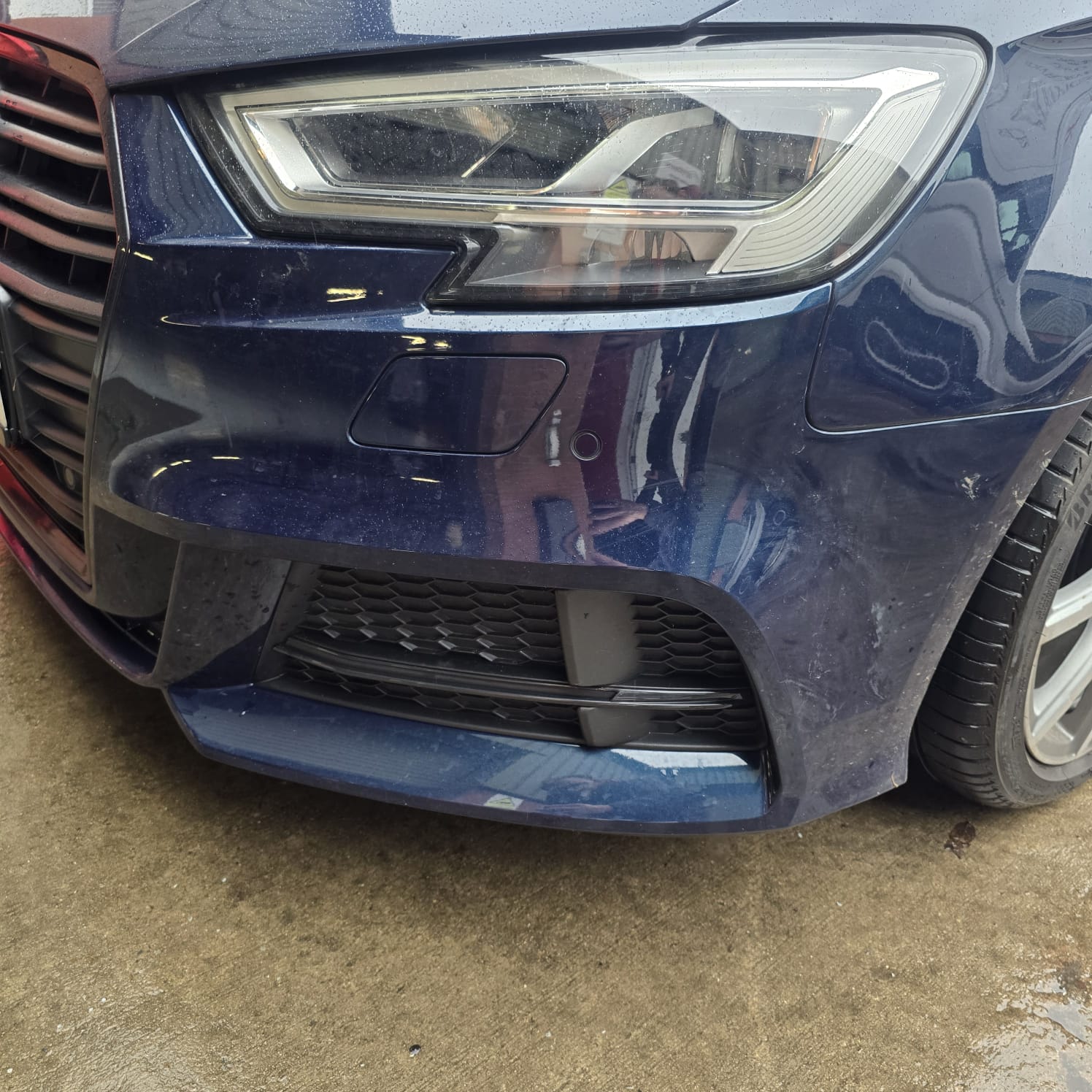 Audi A3 MMI Display Showing Optical Parking Sensor Feedback