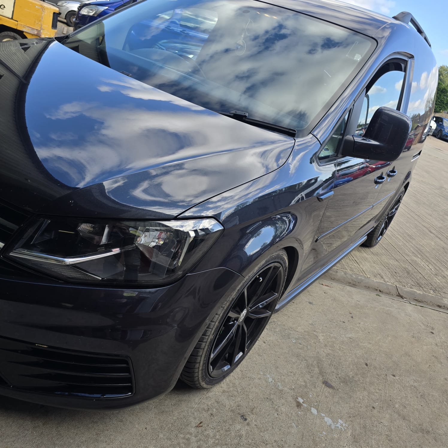 VW Caddy cruise control retrofit with multifunction steering wheel installed