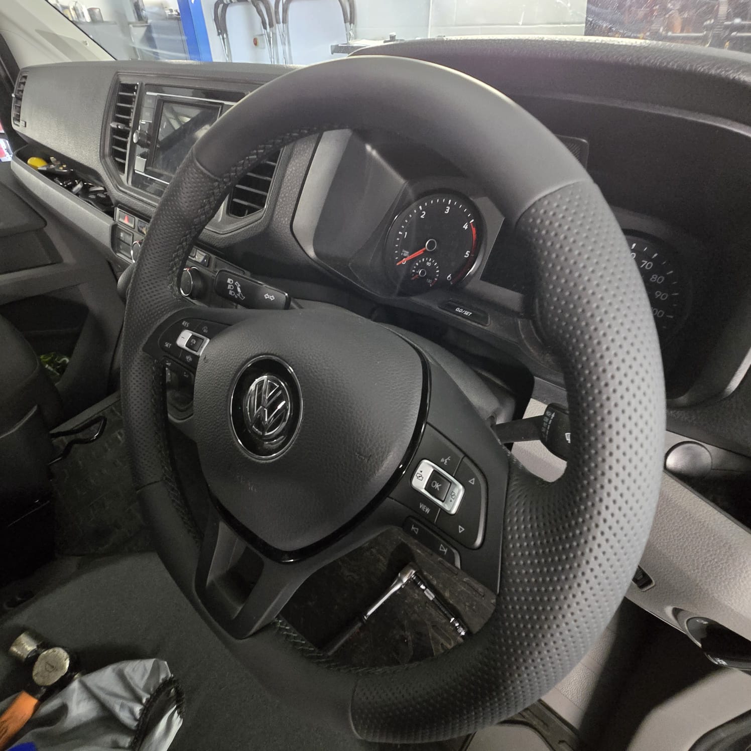Custom VW Crafter Nappa Leather Steering Wheel Trimmed to Spec