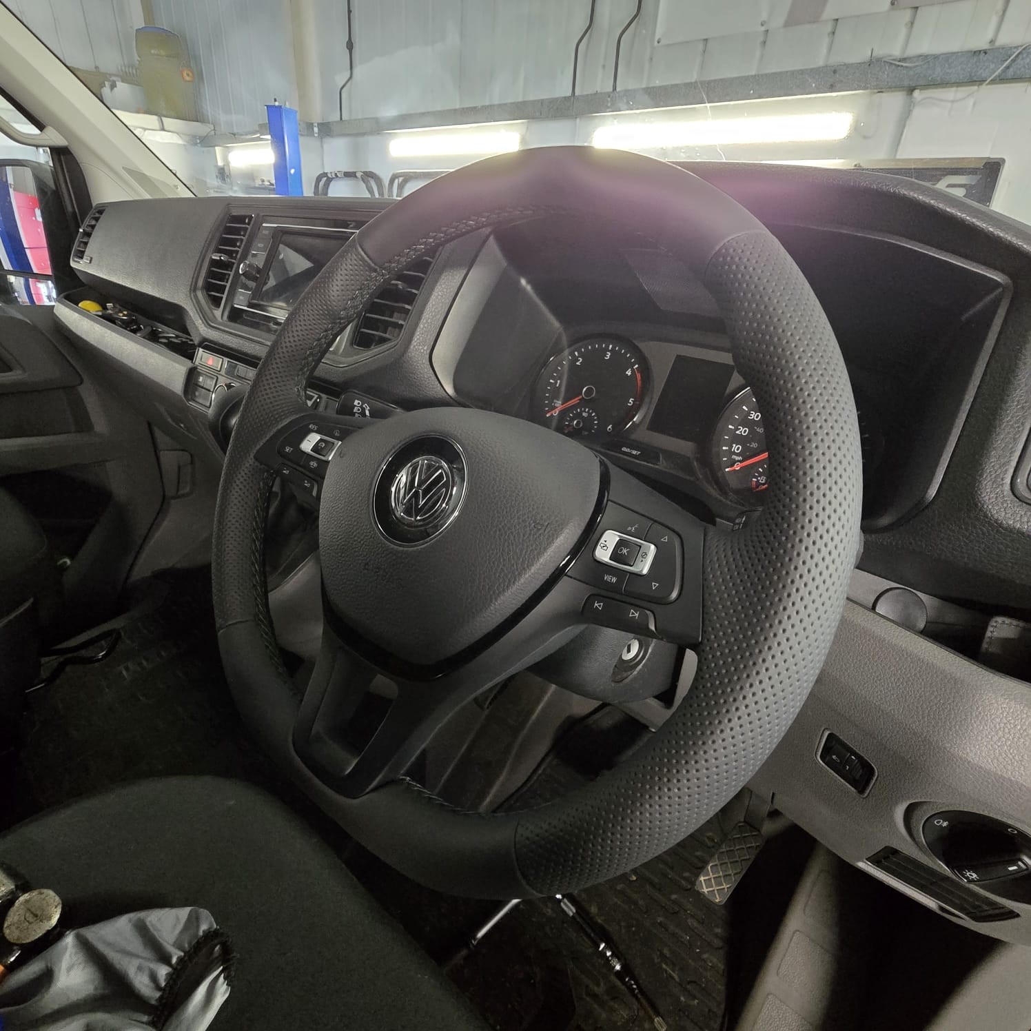 VW Crafter Nappa Leather Steering Wheel Upgrade Front View