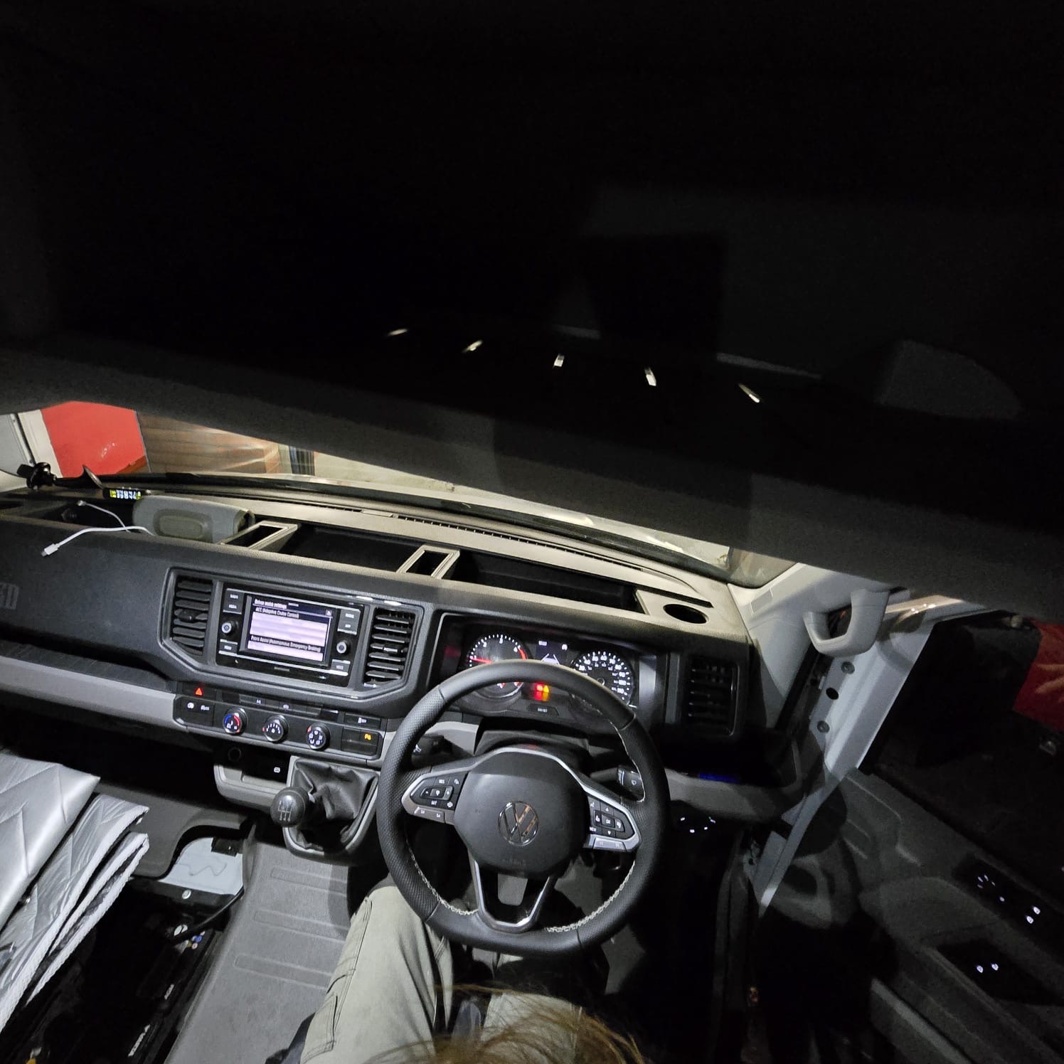 VW T6.1 steering wheel retrofit in VW Crafter with facelift look