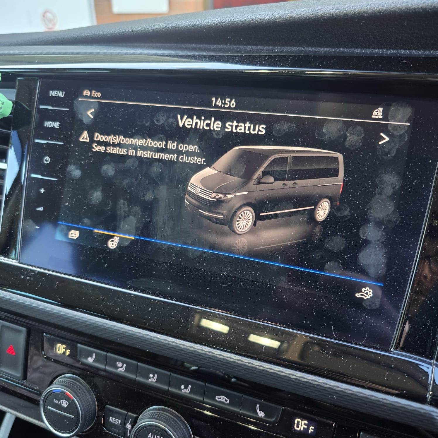 Alcantara green stitched heated wheel retrofit VW California