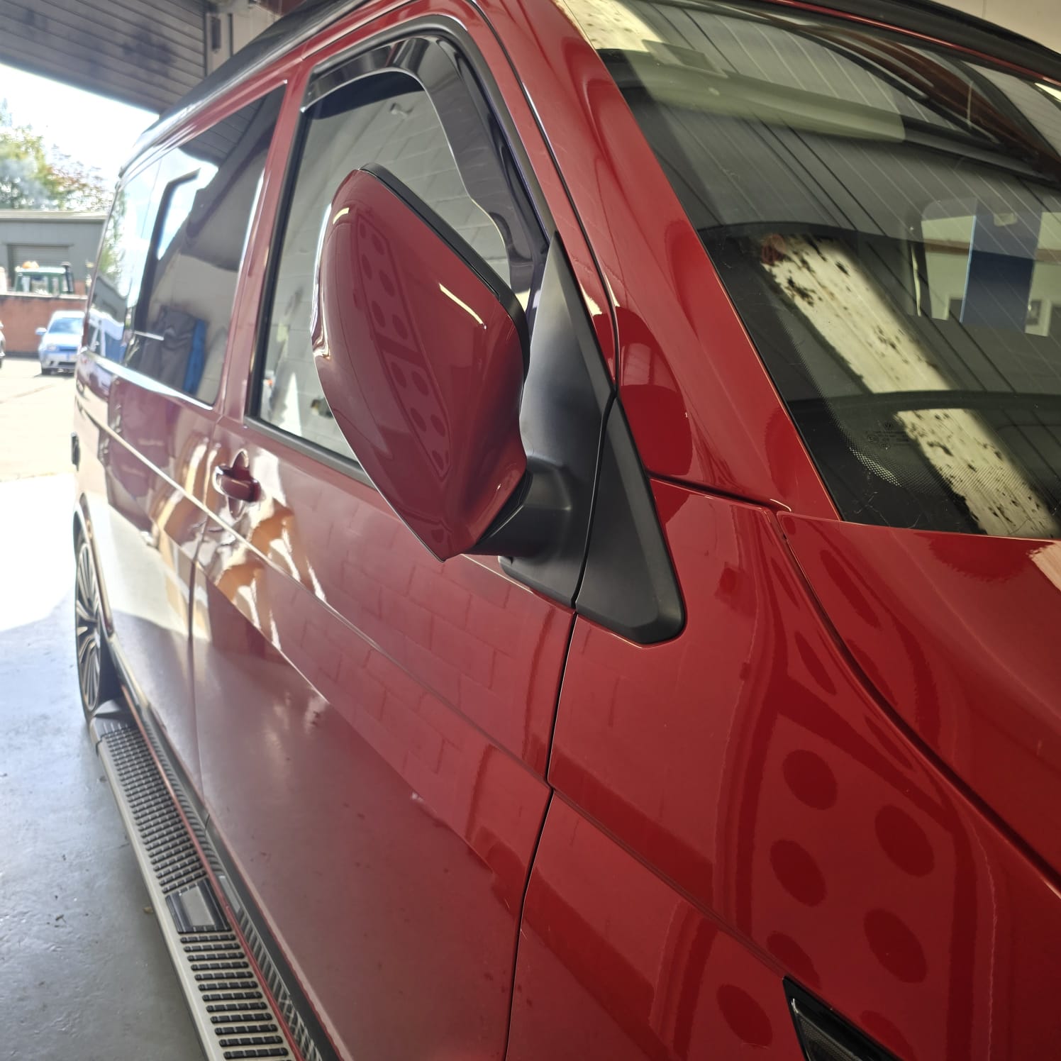 OEM Mirror Switch Installed Inside VW T6.1 Door Panel