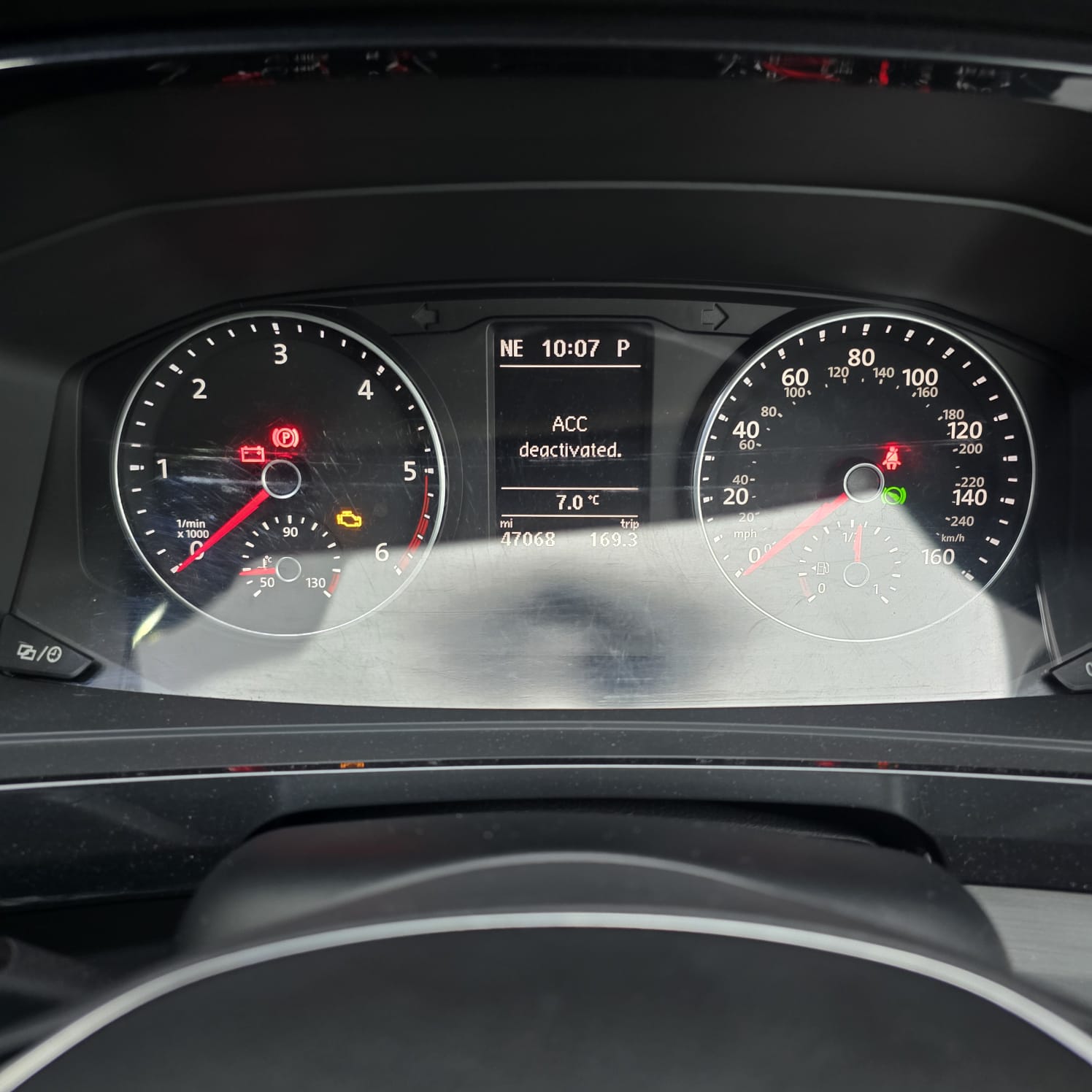 VW T6 radar sensor installed for adaptive cruise