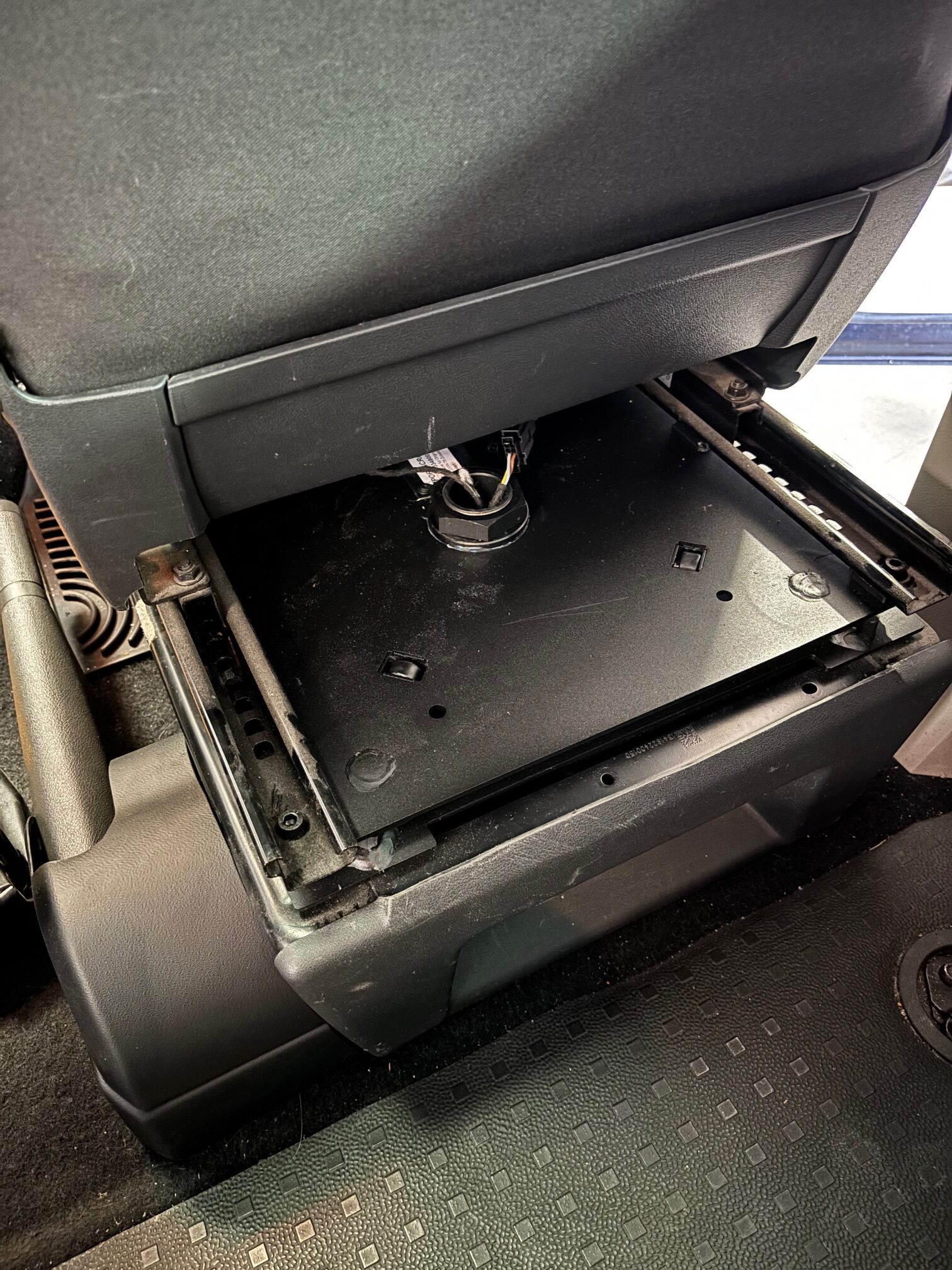 VW Transporter seat swivel and handbrake cable adjustment