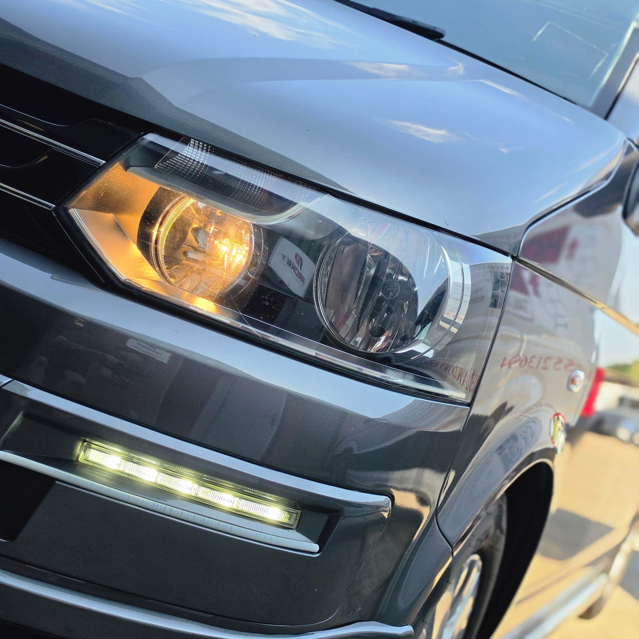 Completed Volkswagen T5.1 cabin upgrade with Alpine Halo 9 and integrated controls