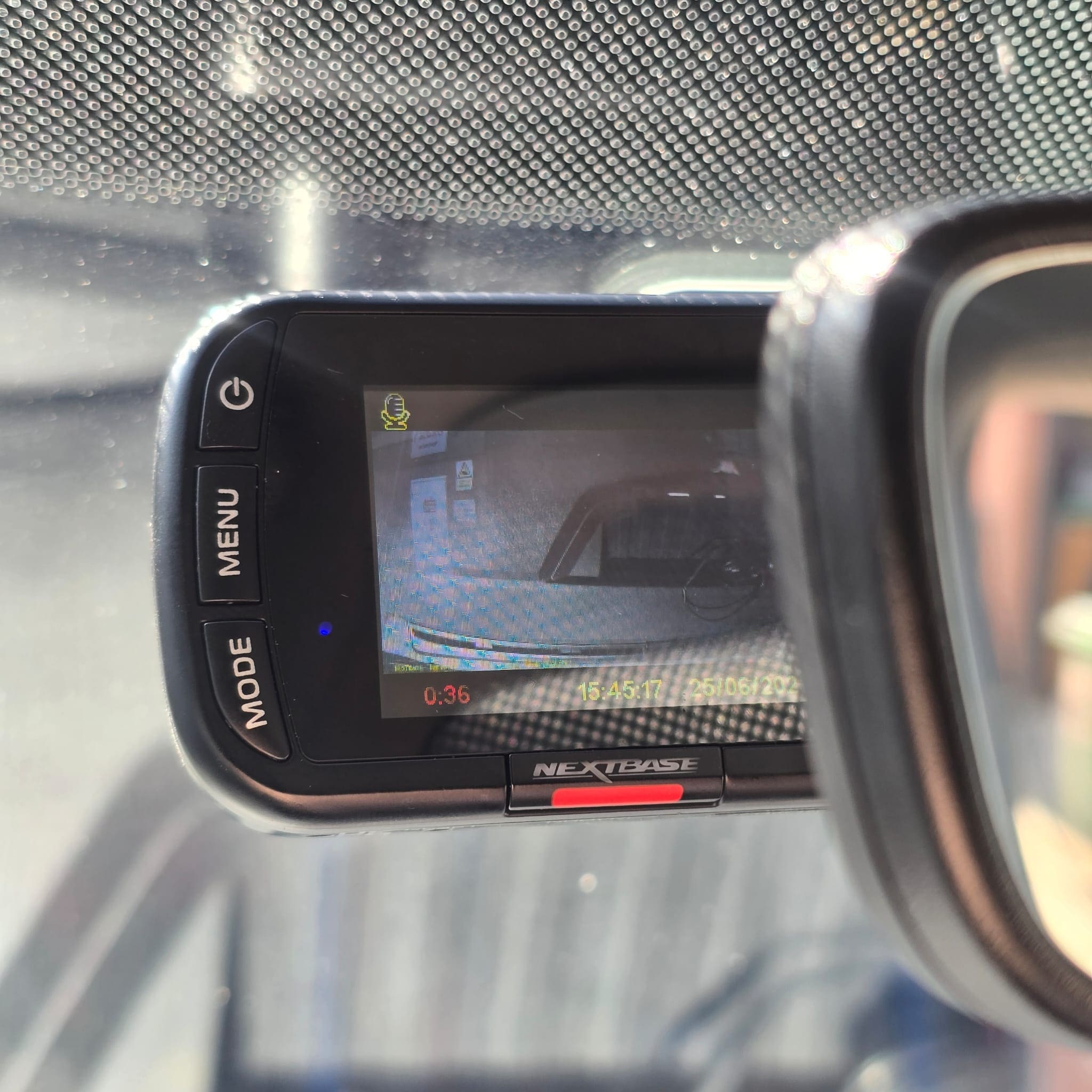 Nextbase front dash cam installed neatly in a Volkswagen Transporter