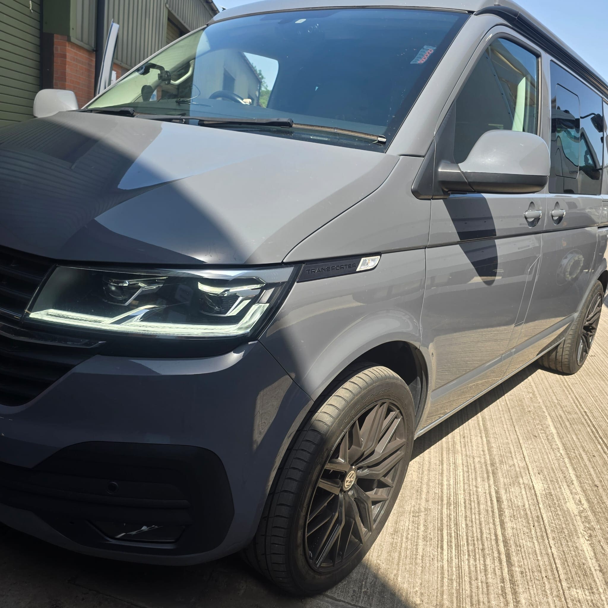 Completed Volkswagen Transporter camera upgrade with OEM-style finish