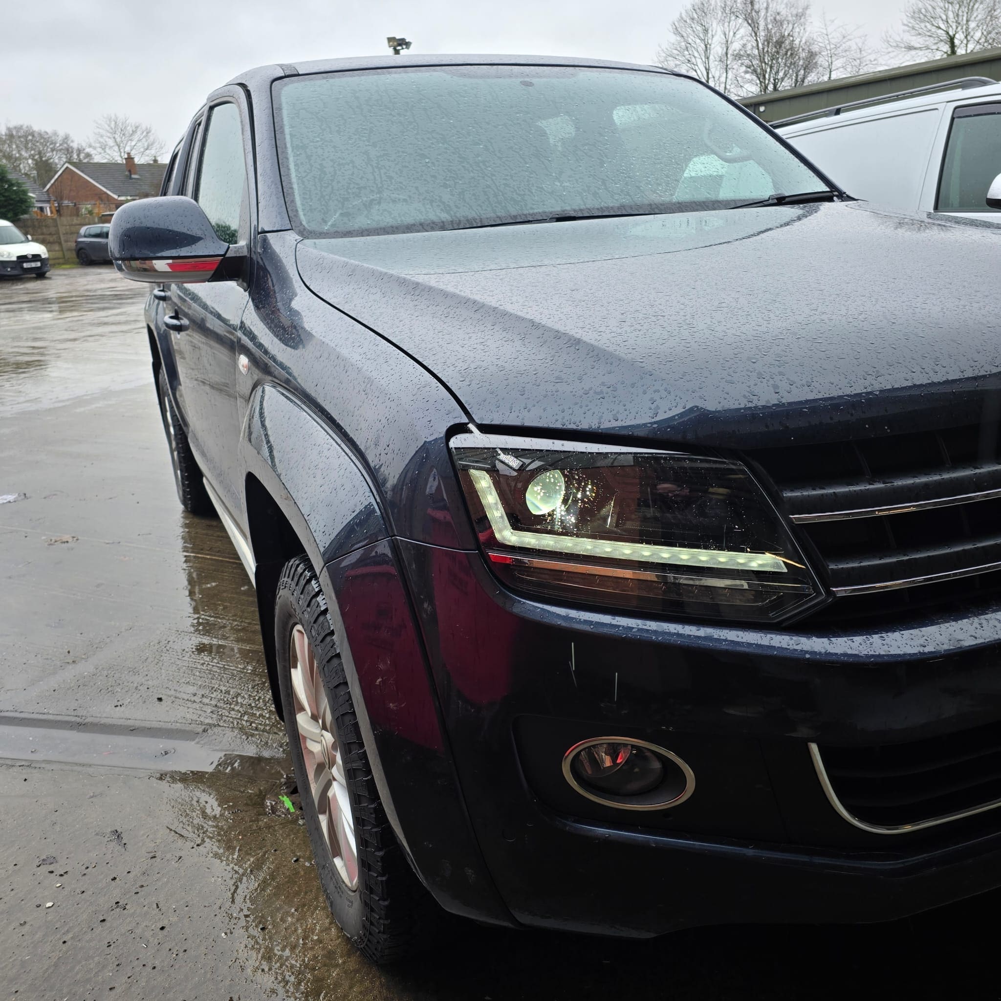 VW Amarok with upgraded black OSRAM LED headlamps fitted and checked
