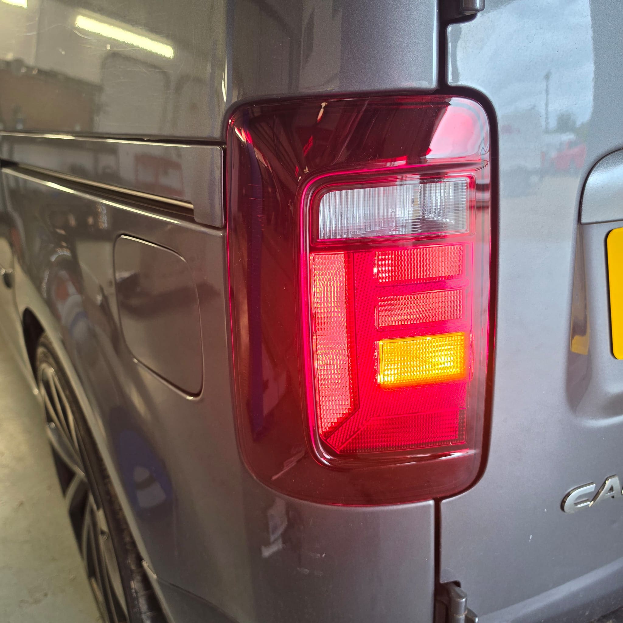Cleaner modern rear and front lighting appearance on a VW Caddy